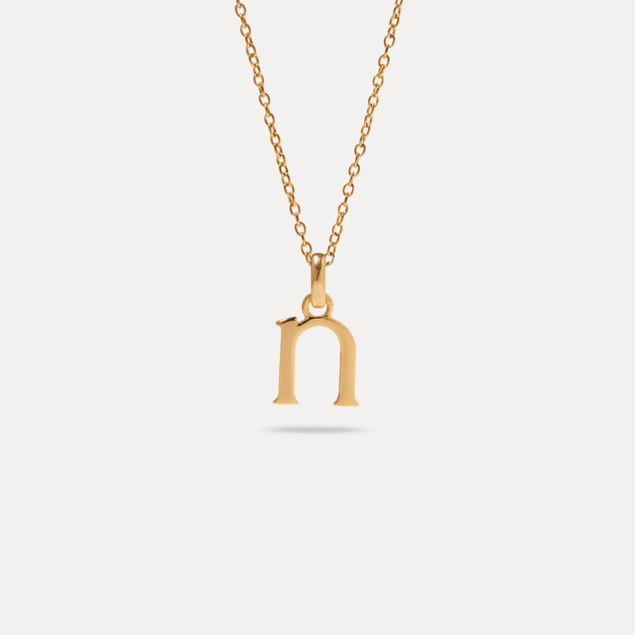 Initial mit Ankerkette 24k Gold Vermeil