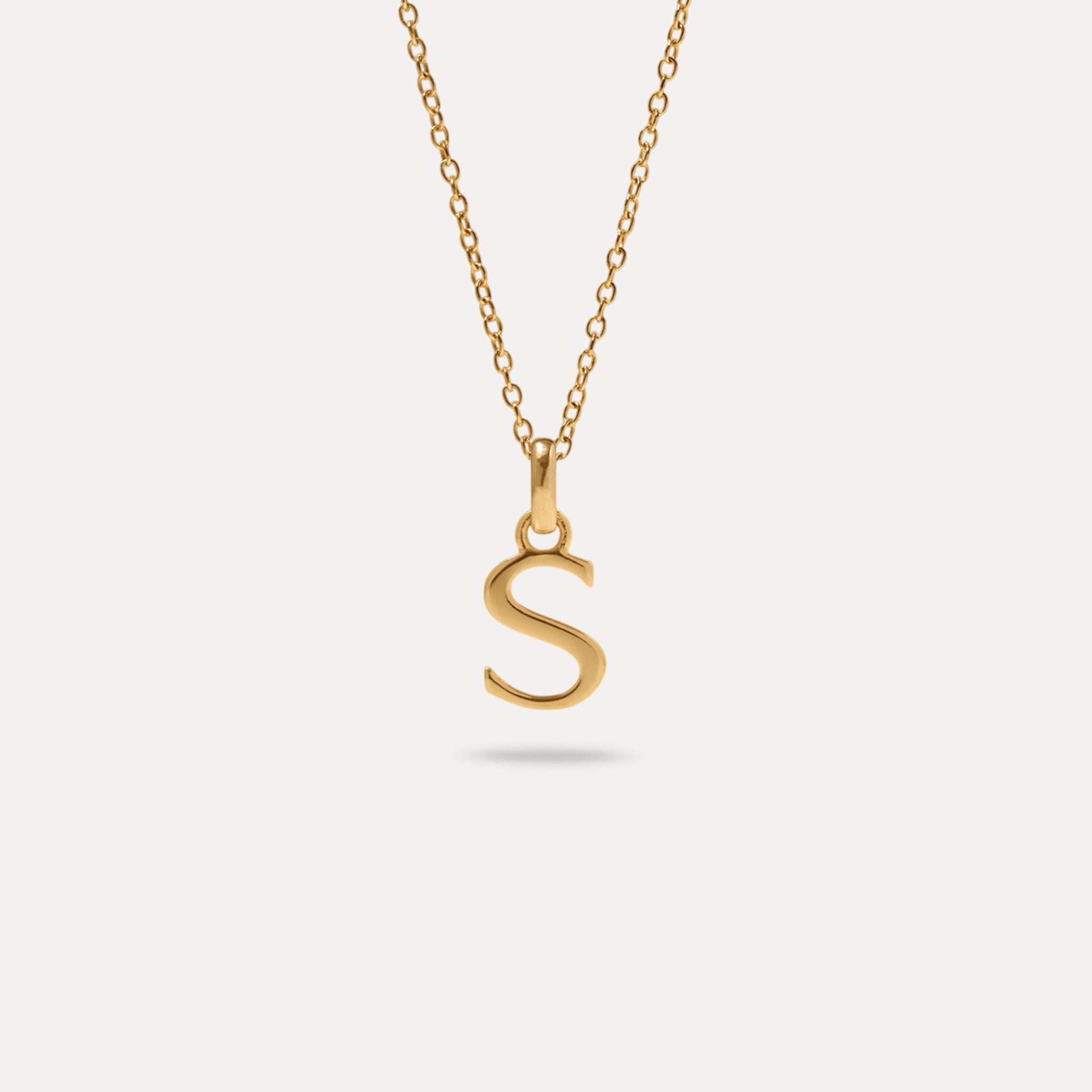 Initial mit Ankerkette 24k Gold Vermeil
