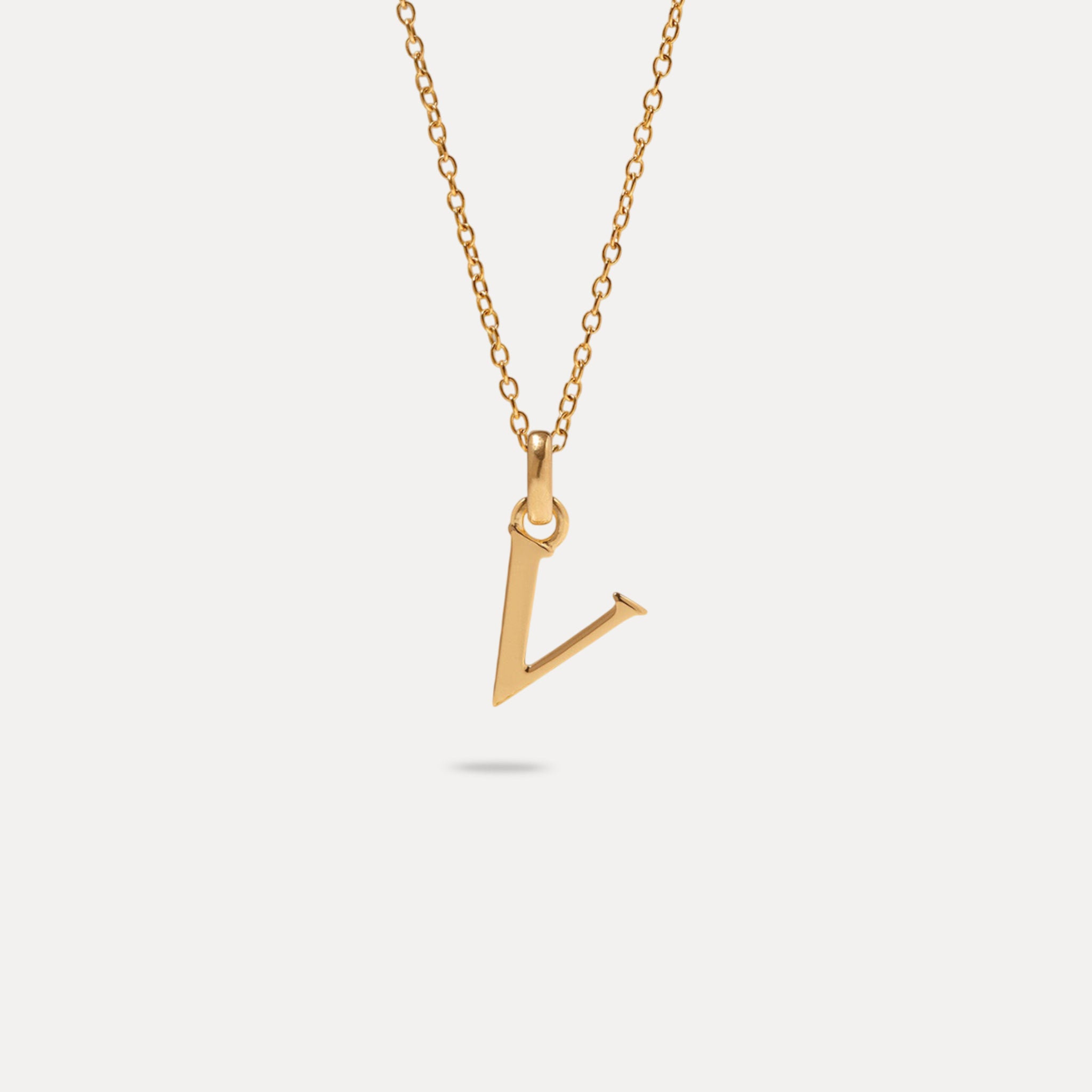 Initial mit Ankerkette 24k Gold Vermeil