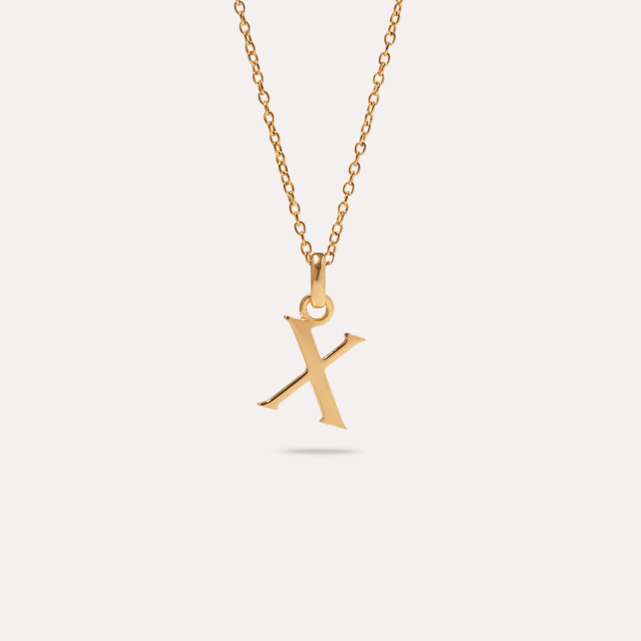 Initial mit Ankerkette 24k Gold Vermeil
