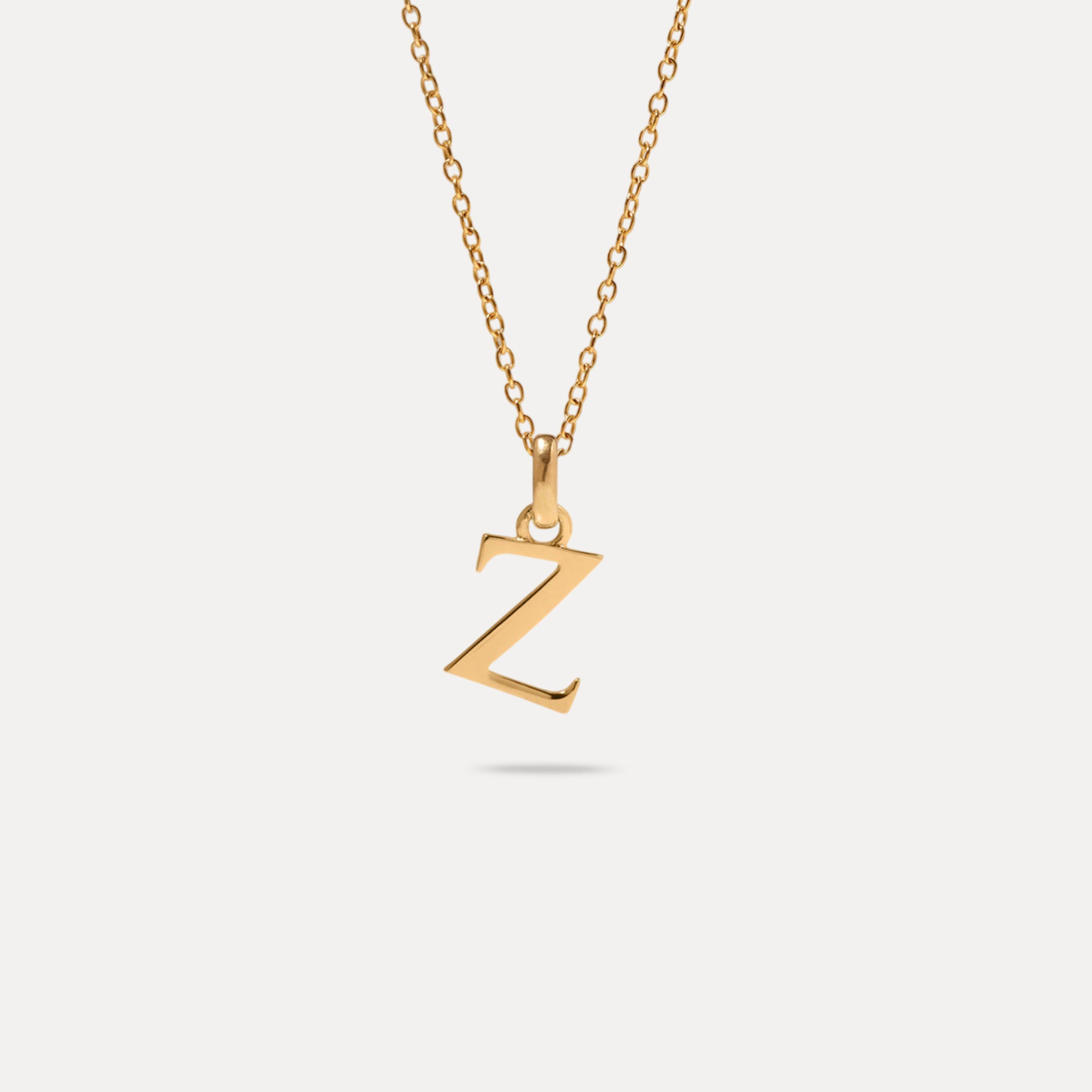 Initial mit Ankerkette 24k Gold Vermeil