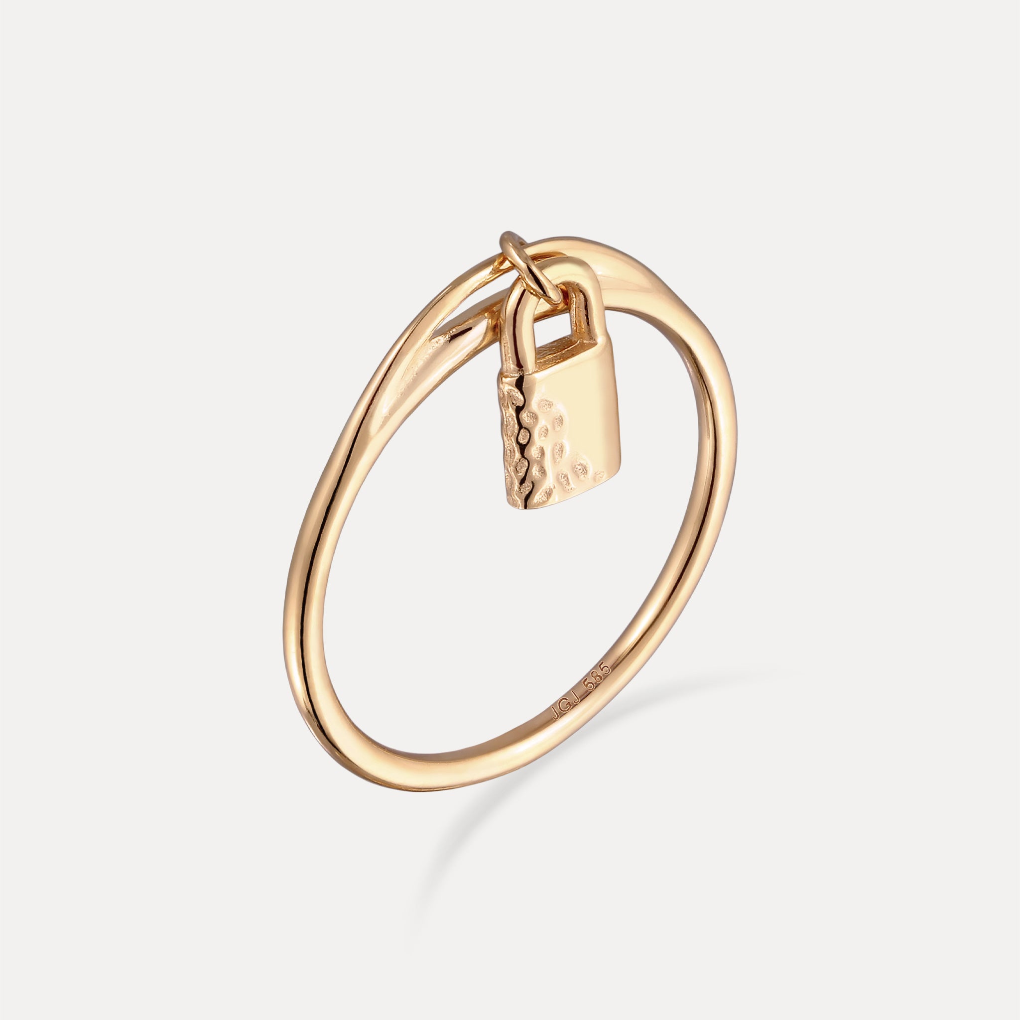 Tiny Padlock Ring | 585 Gold