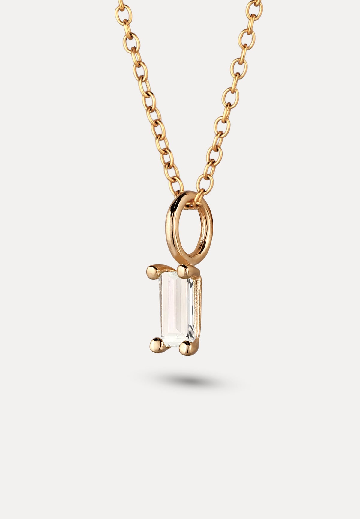 Weißer Beryll Anhänger - Baguette