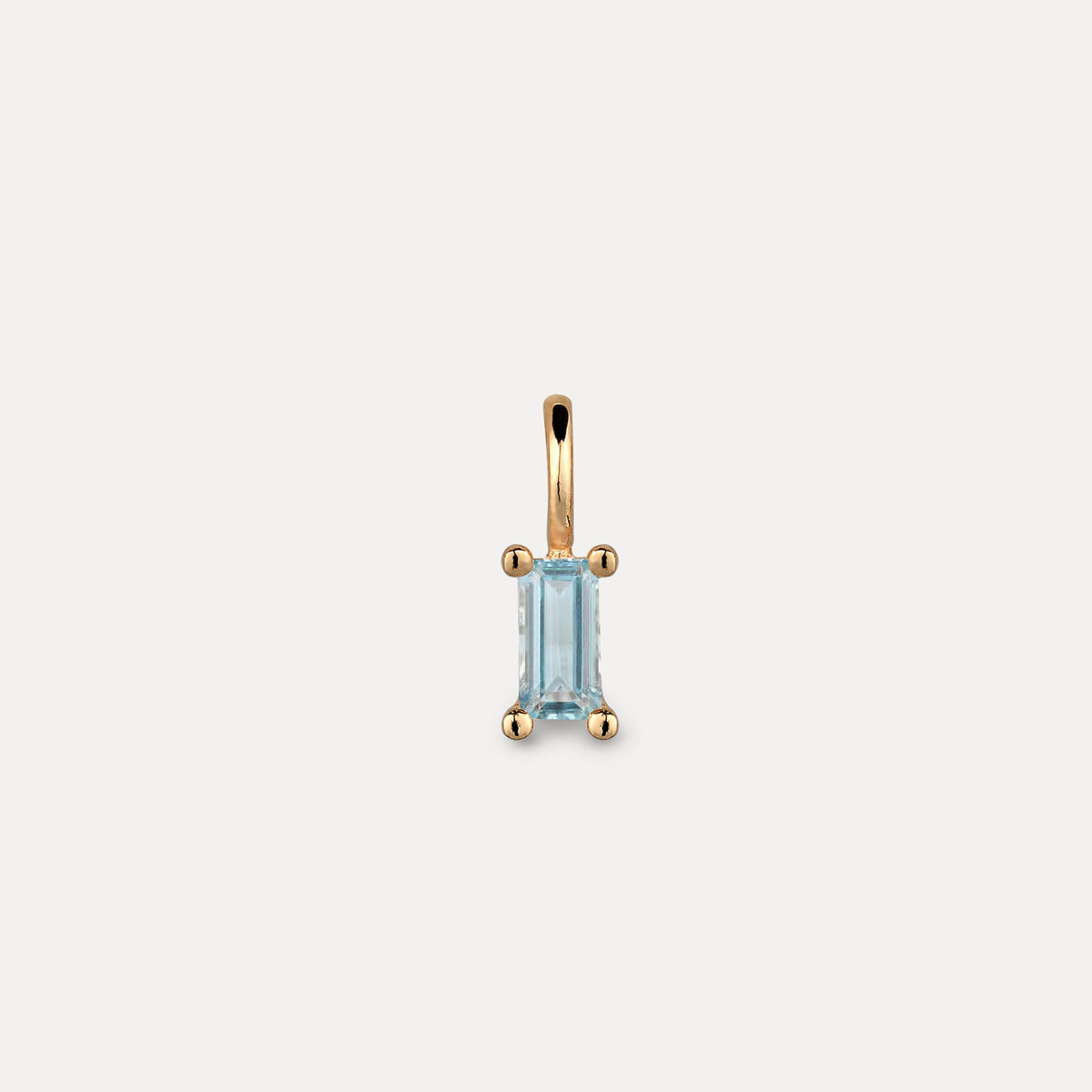 Blauer Aquamarin Anhänger - Baguette
