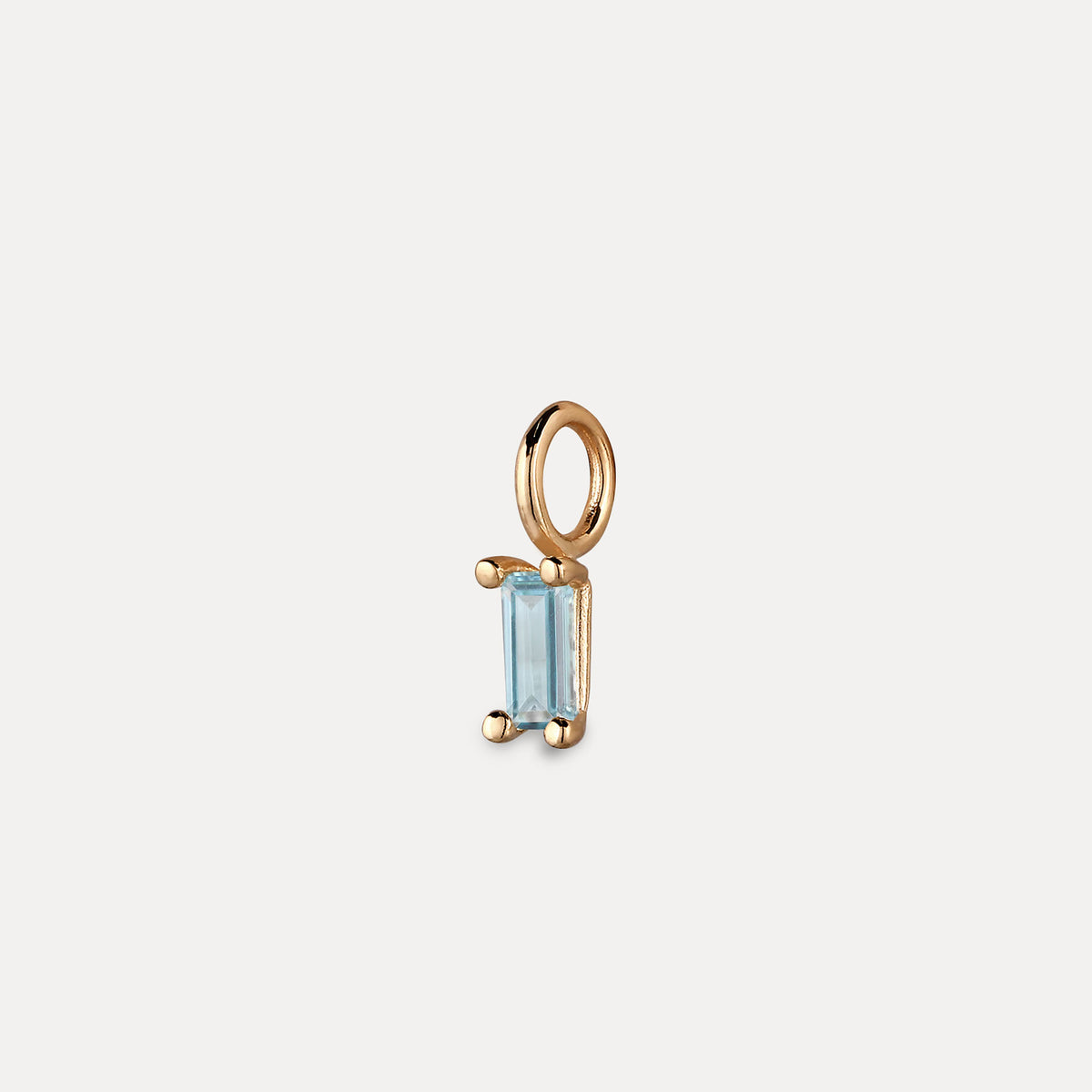 Blauer Aquamarin Anhänger - Baguette