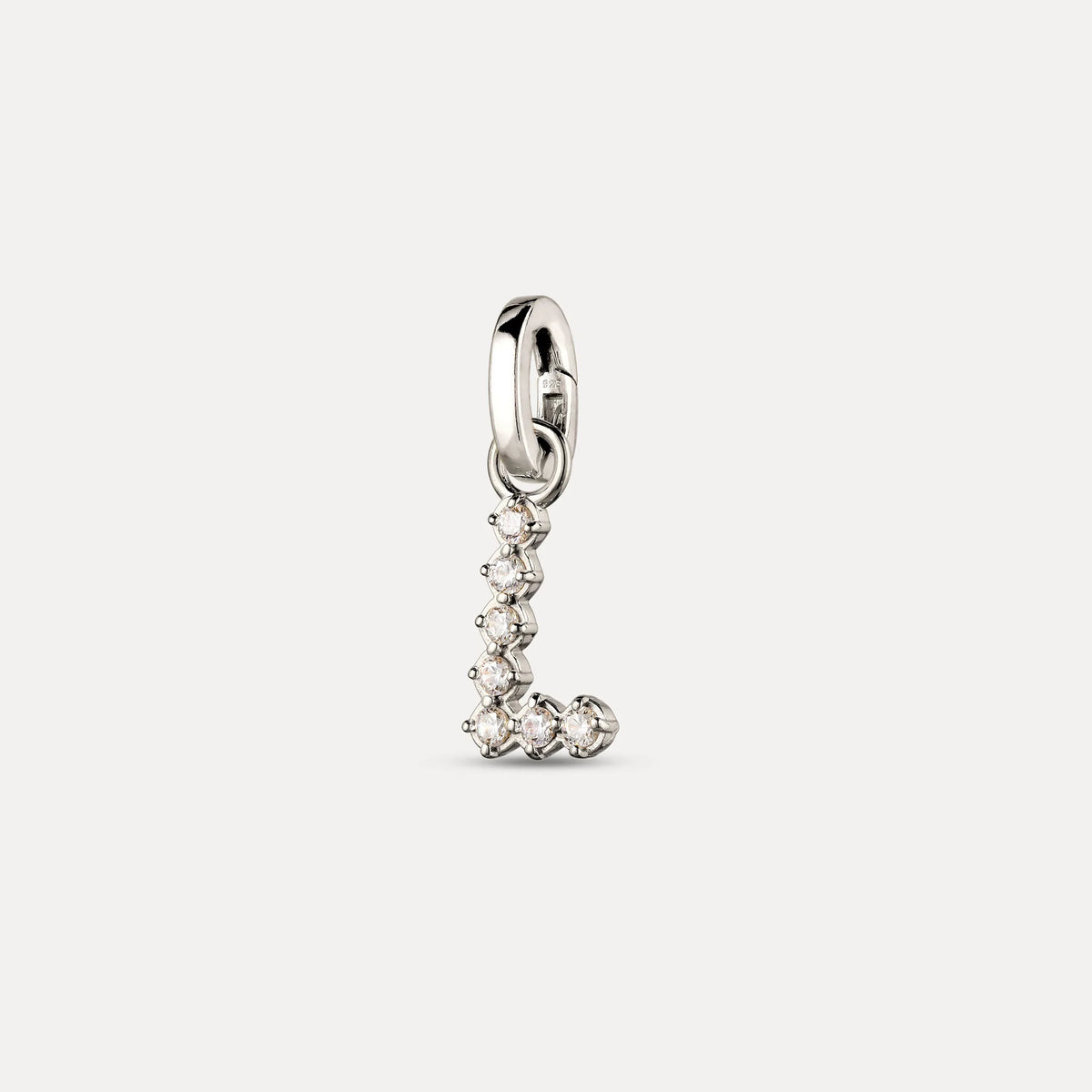 Zirconia Letter Pendant - L in 925 Silber