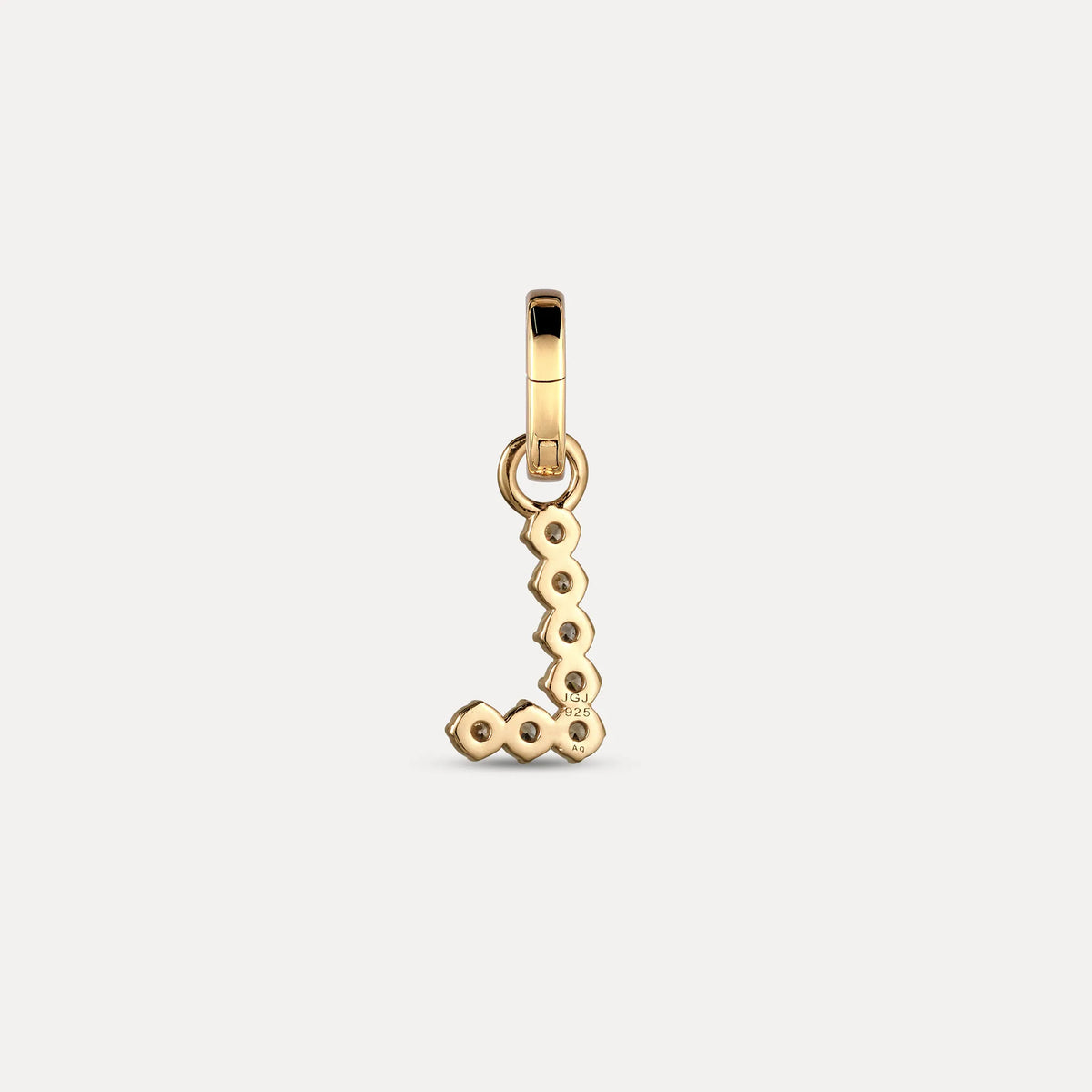 Zirconia Letter Pendant - L in 24k Gold Vermeil