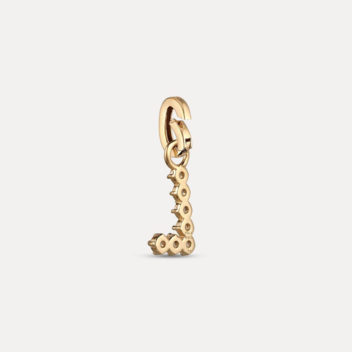 Zirconia Letter Pendant - L in 24k Gold Vermeil