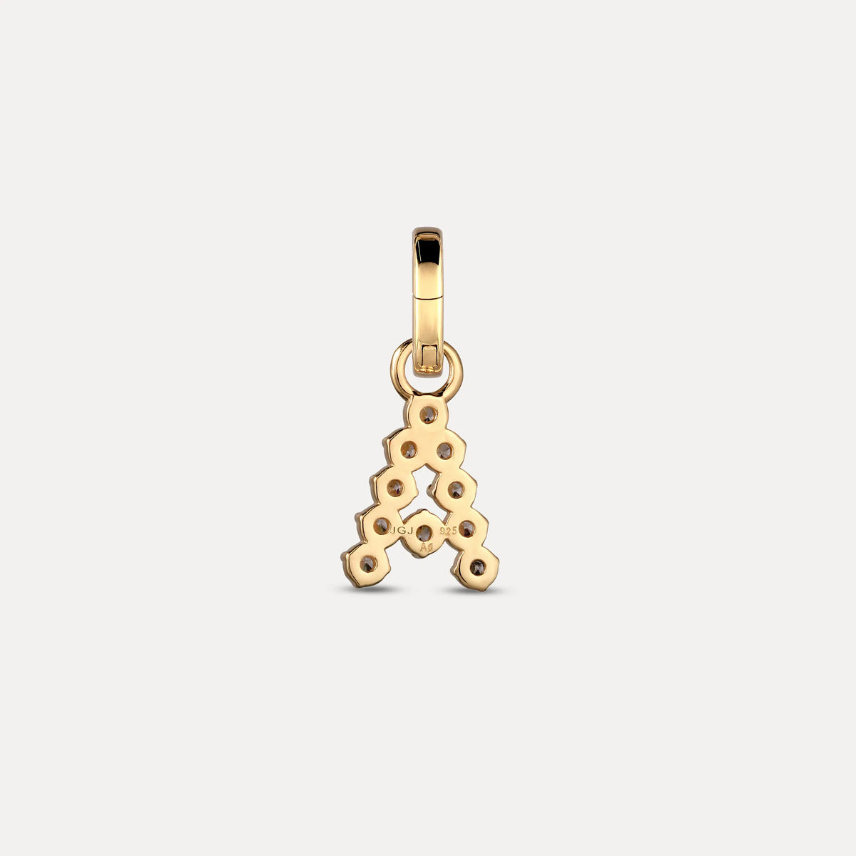 Zirconia Letter Pendant - A in 24k Gold Vermeil