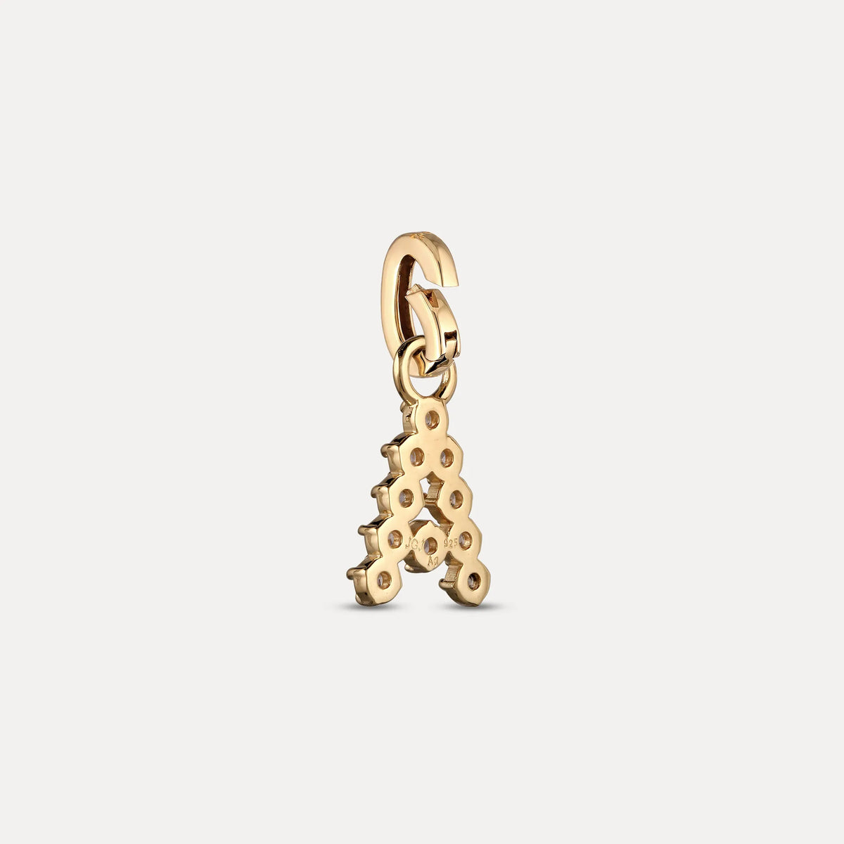 Zirconia Letter Pendant - A in 24k Gold Vermeil