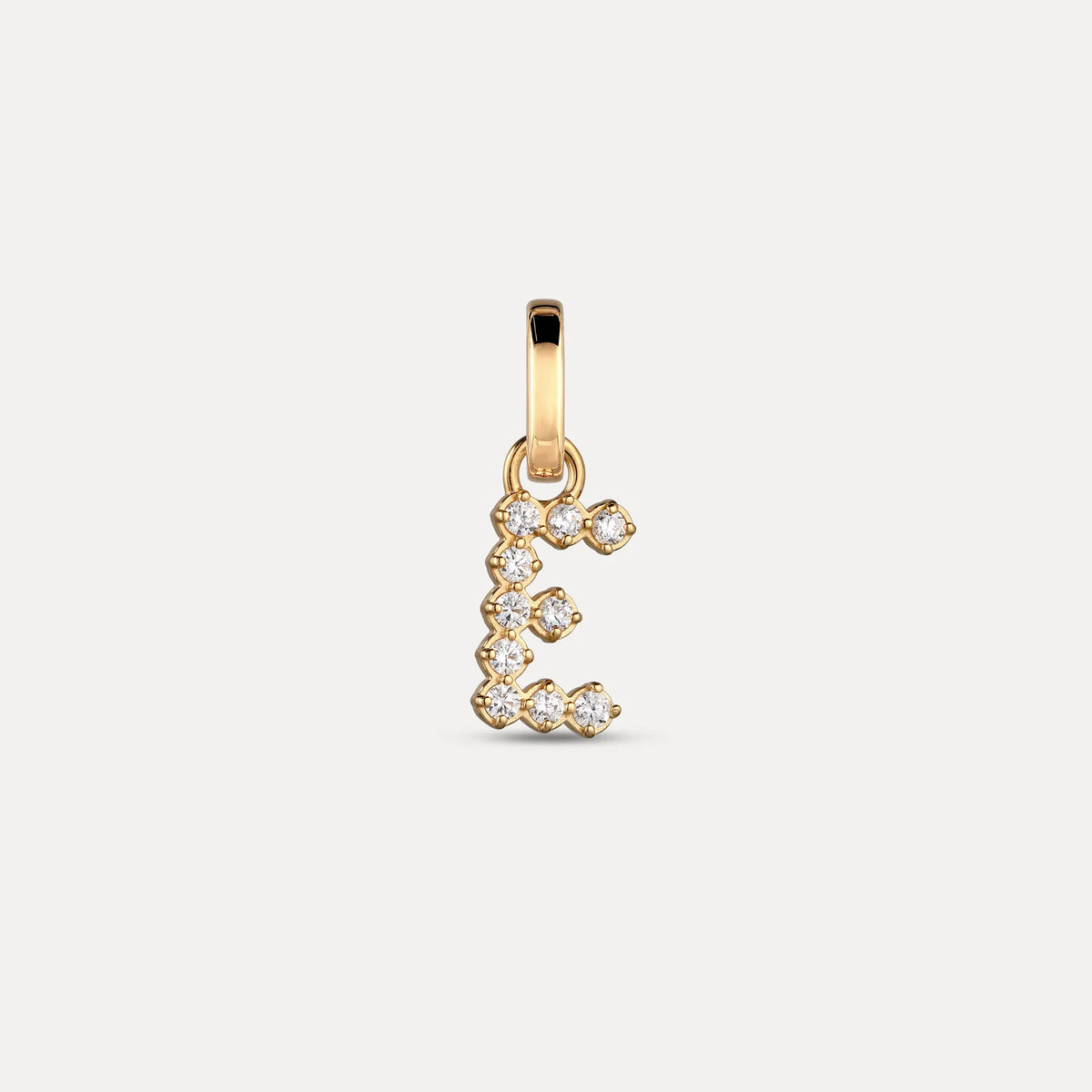 Zirconia Letter Pendant - E in 24k Gold Vermeil