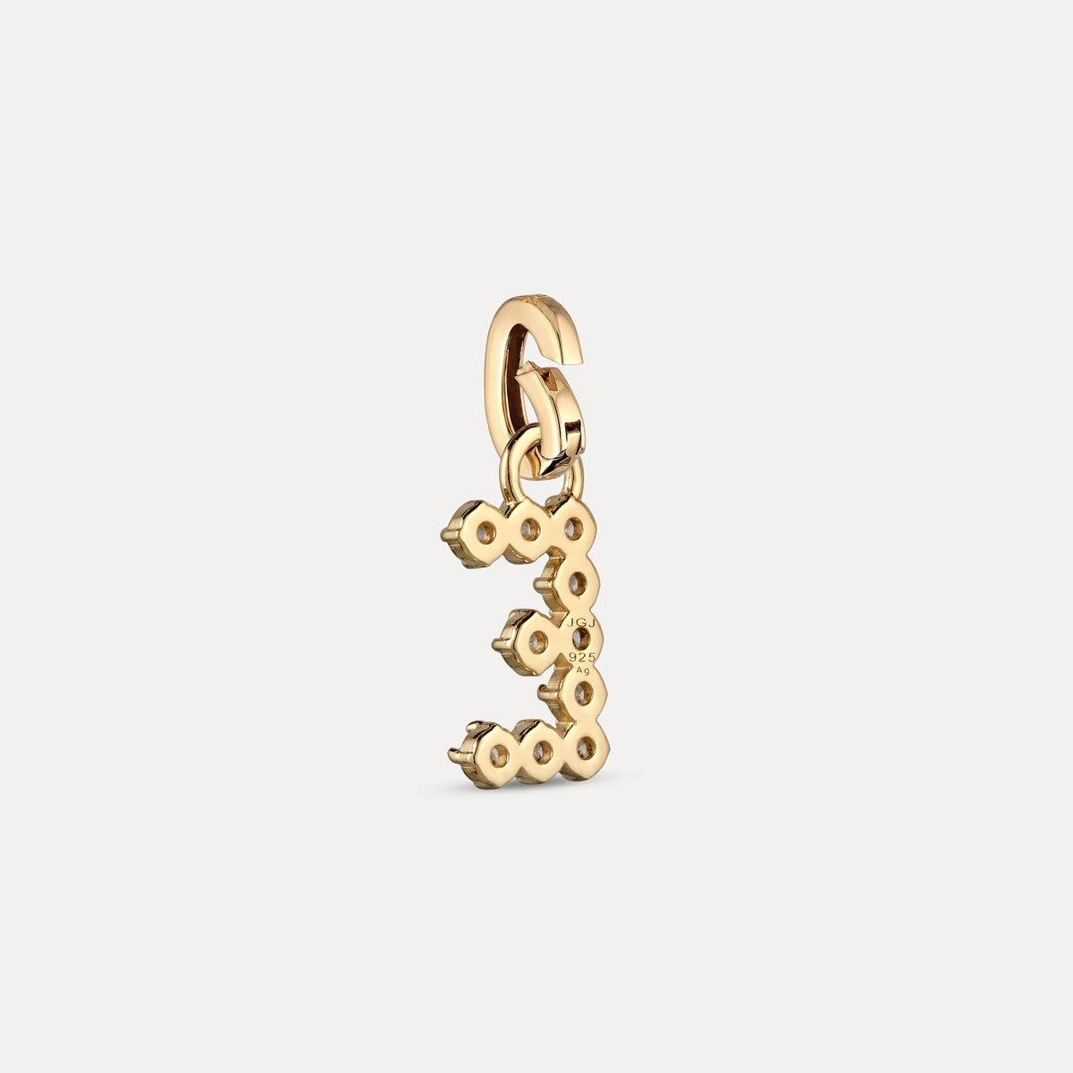 Zirconia Letter Pendant - E in 24k Gold Vermeil