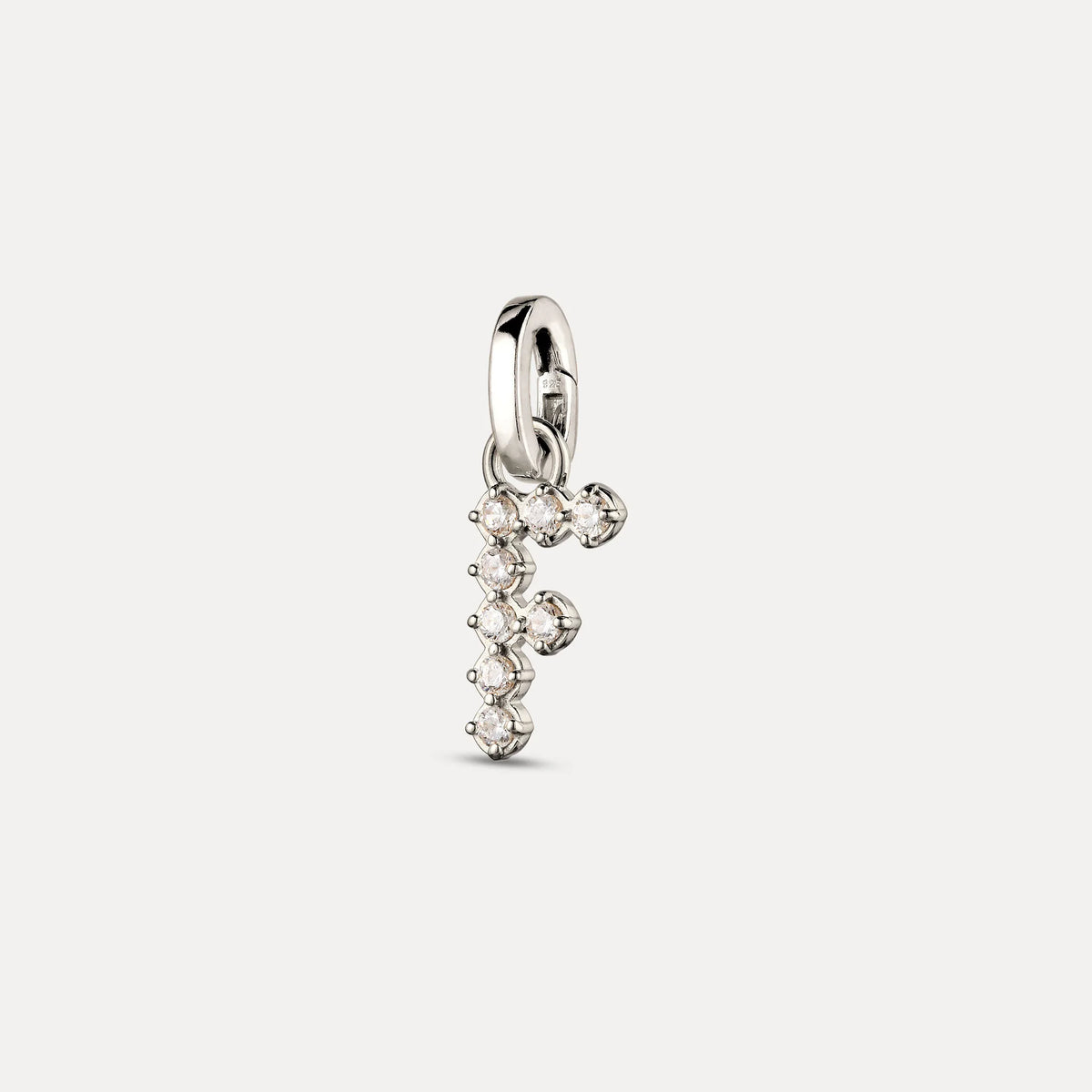 Zirconia Letter Pendant - F in 925 Silber