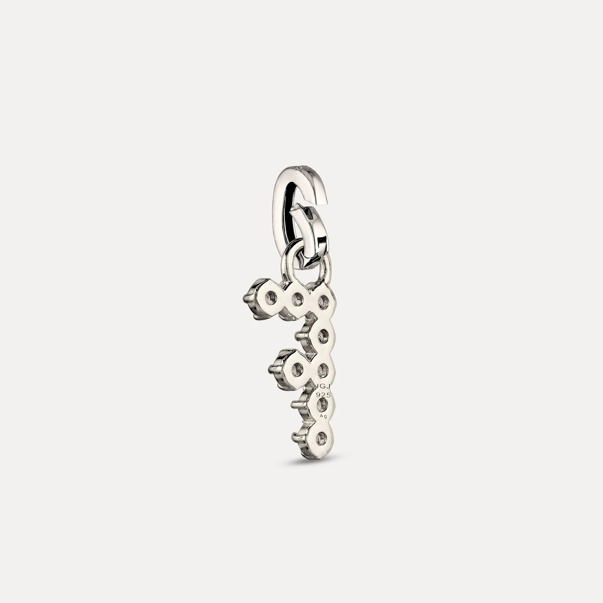Zirconia Letter Pendant - F in 925 Silber