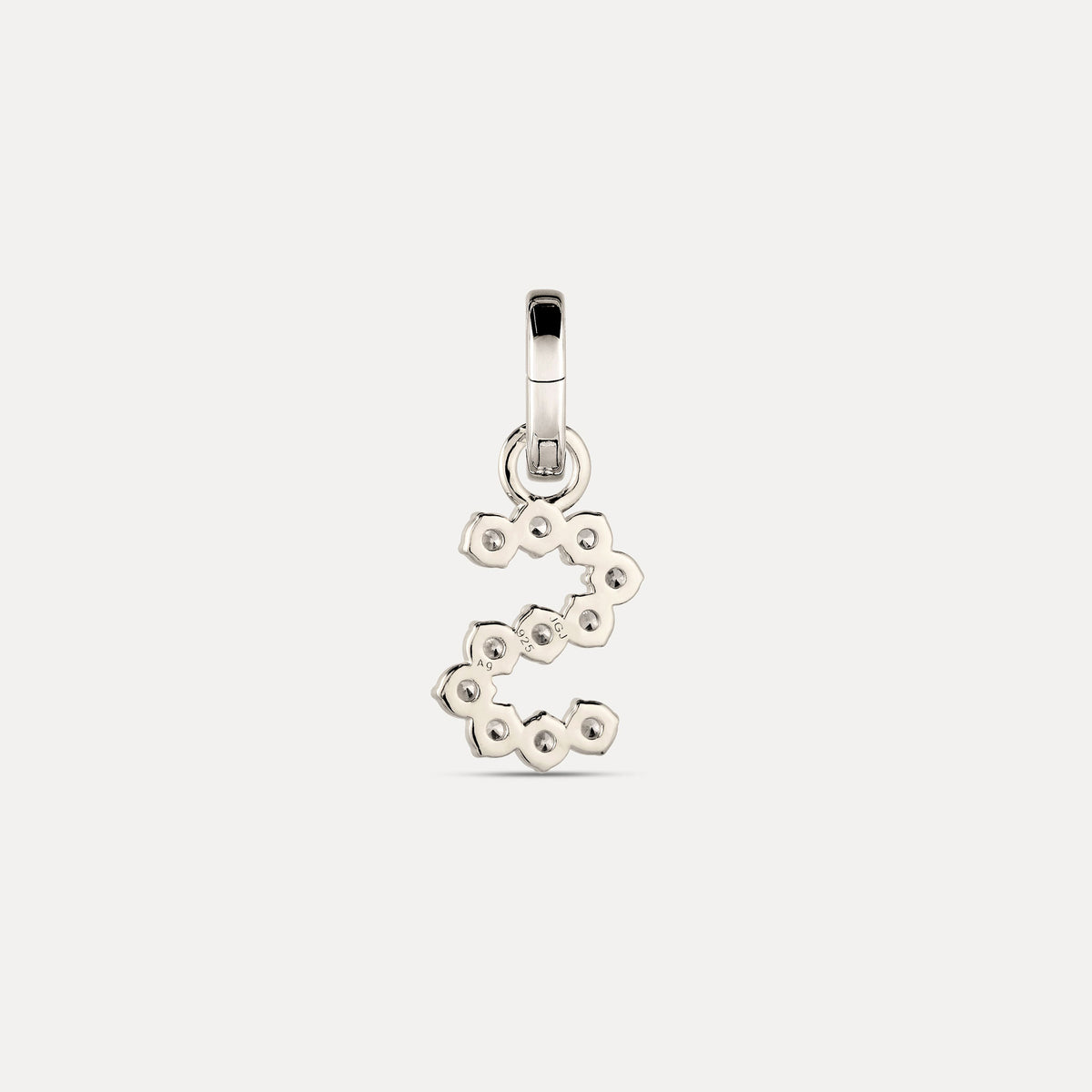 Zirconia Letter Pendant - S in 925 Silber