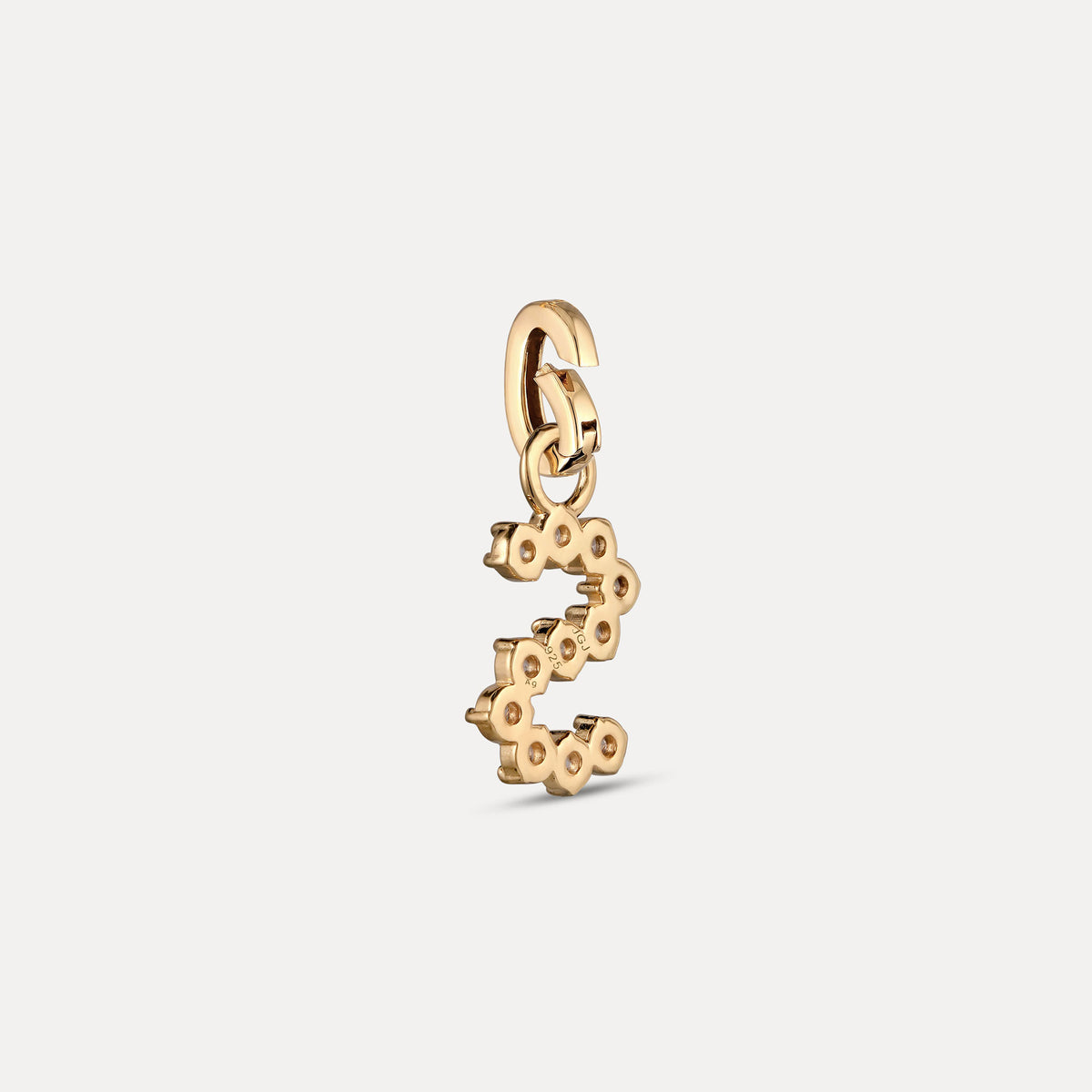 Zirconia Letter Pendant - S in 24k Gold Vermeil