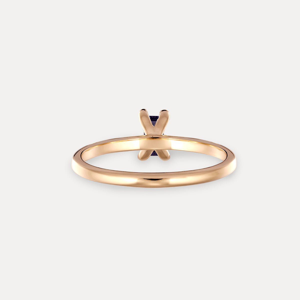 Lila Iolith Solitär Ring - Baguette | 585 Gold