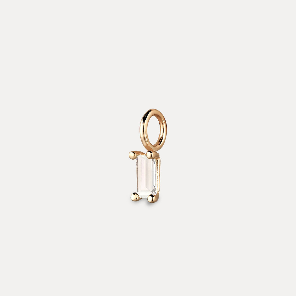 Weißer Beryll Anhänger - Baguette | 585 Gold