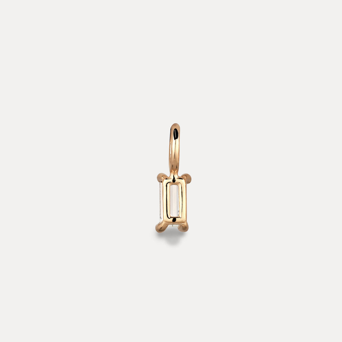 Weißer Beryll Anhänger - Baguette | 585 Gold