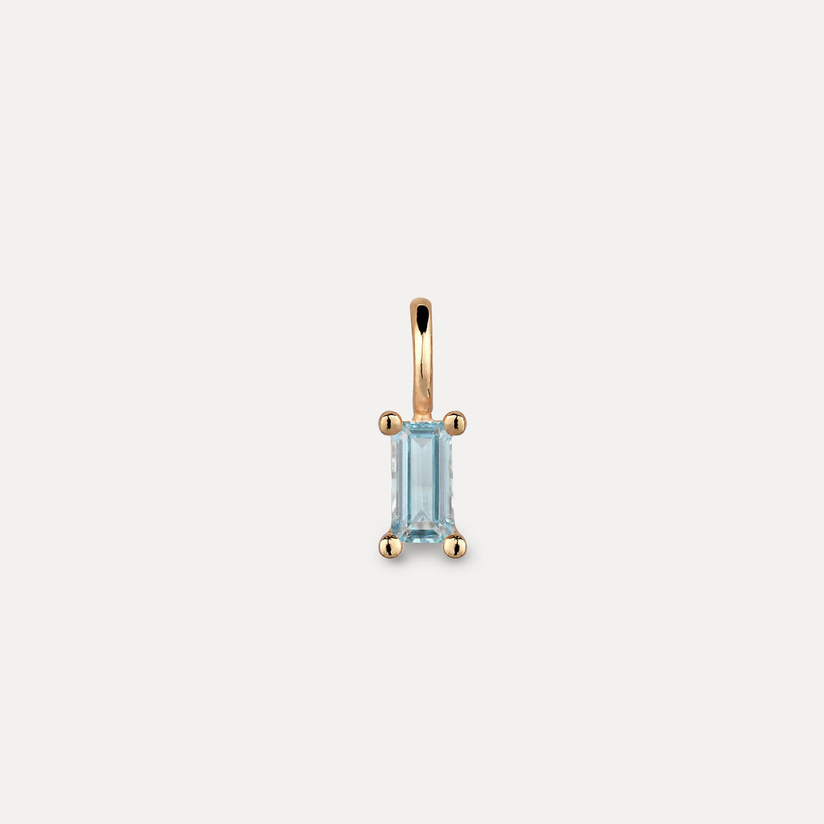 Blauer Aquamarin Anhänger - Baguette | 585 Gold