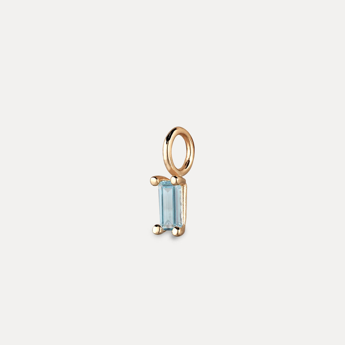 Blauer Aquamarin Anhänger - Baguette | 585 Gold