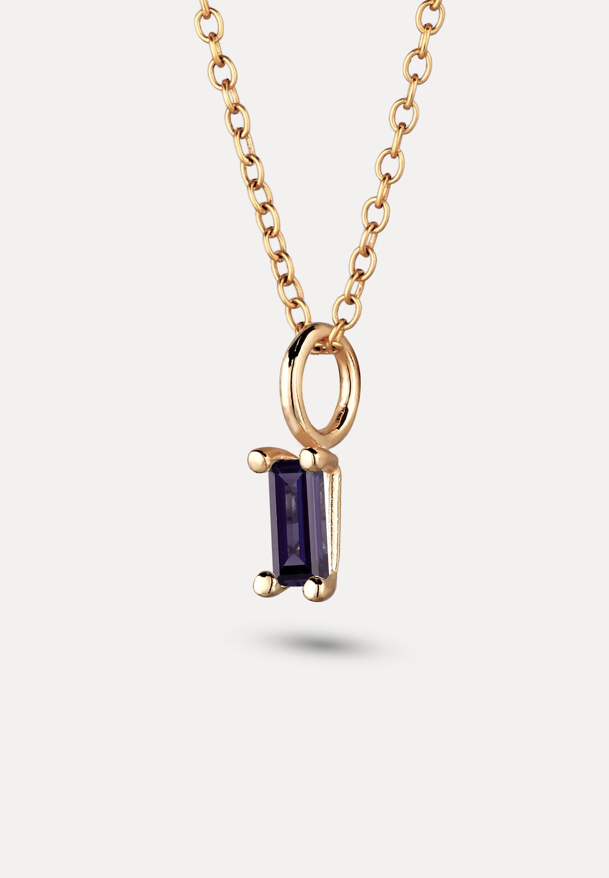 Lila Iolith Anhänger - Baguette | 585 Gold