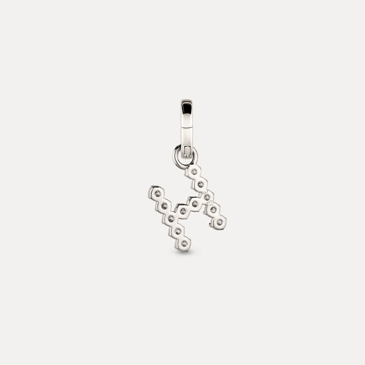 Zirconia Letter Pendant - H in 925 Silber