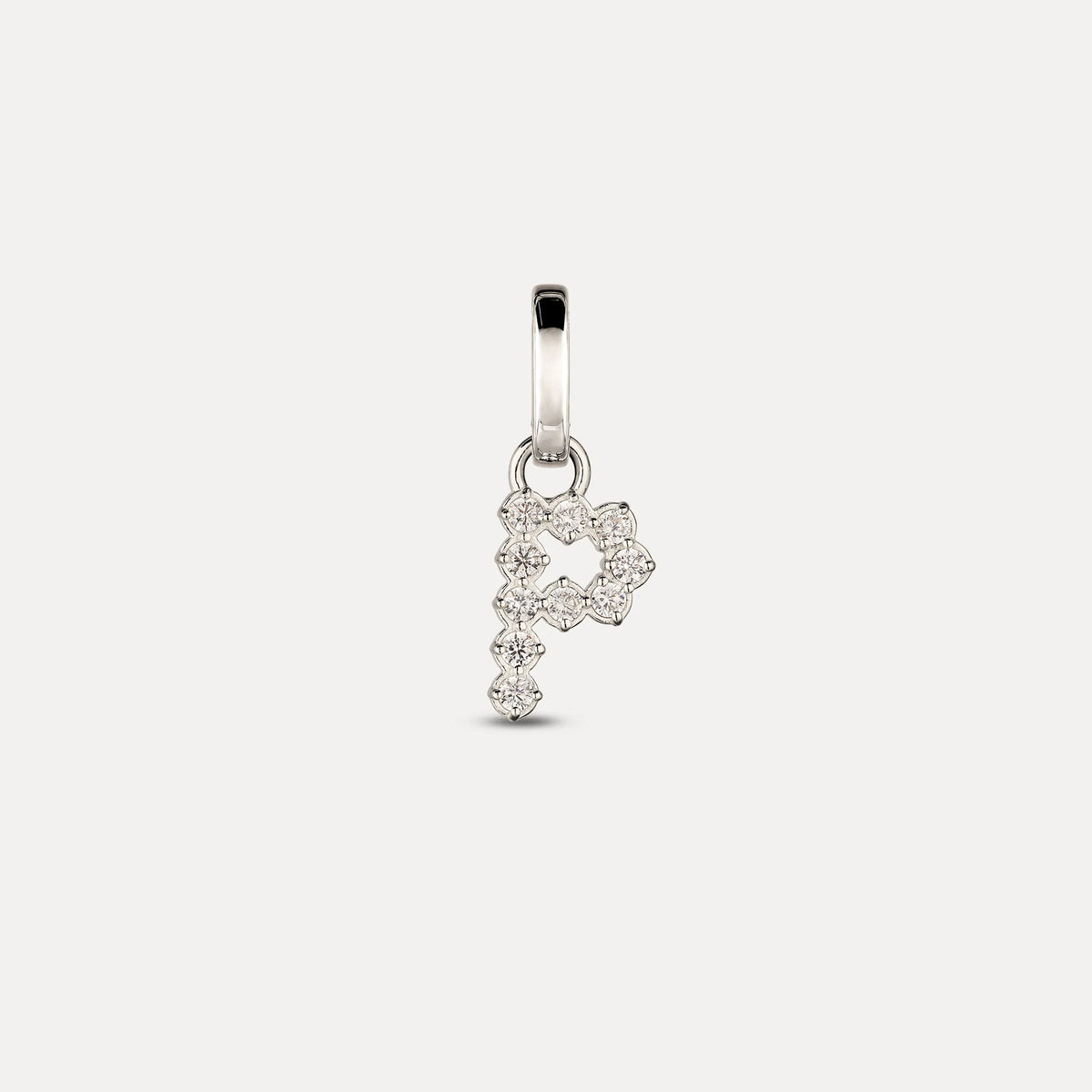 Zirconia Letter Pendant - P in 925 Silber