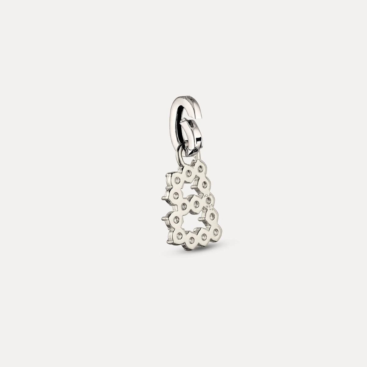 Zirconia Letter Pendant - B in 925 Silber