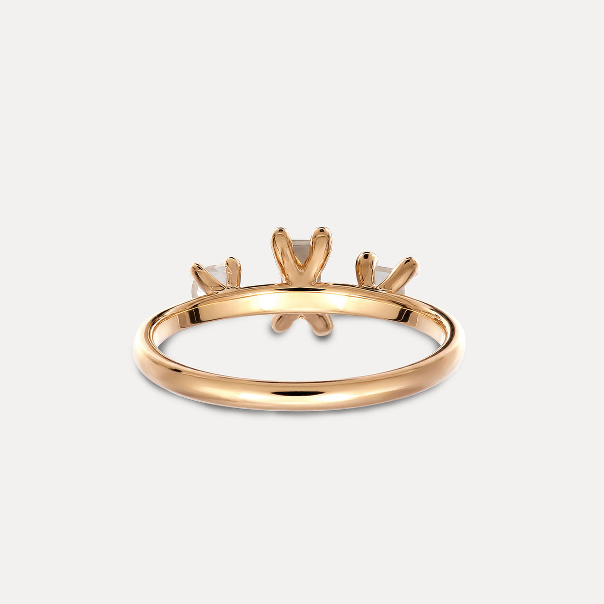 Trinity Weißer Mondstein Ring | 585 Gold
