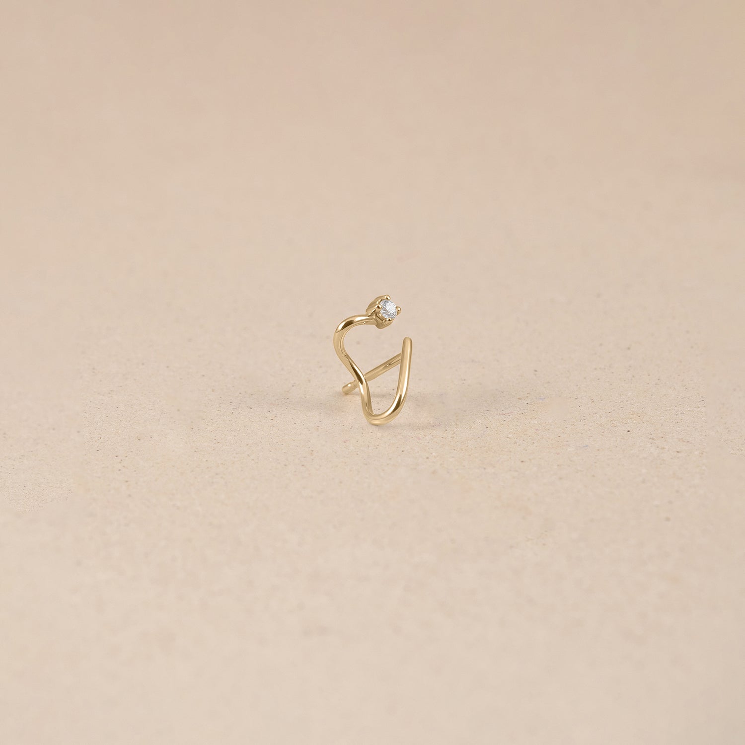 Diamant Double Huggies - Single | 585 Gold