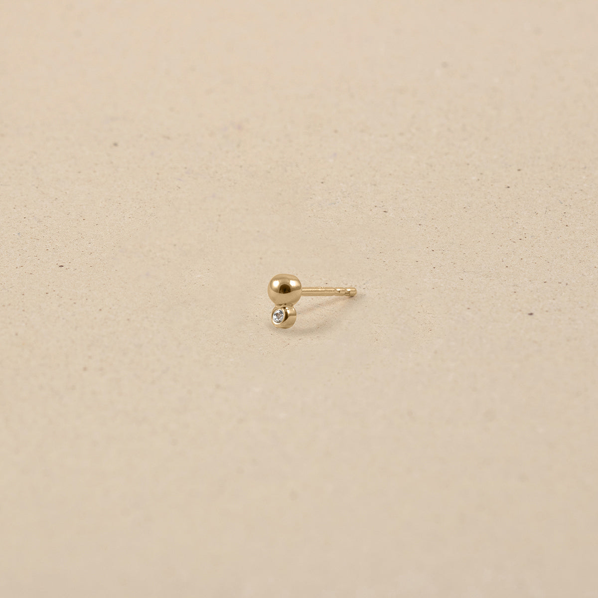 Weißer Saphir Two Dots Ohrstecker Ohrringe - Single | 585 Gold