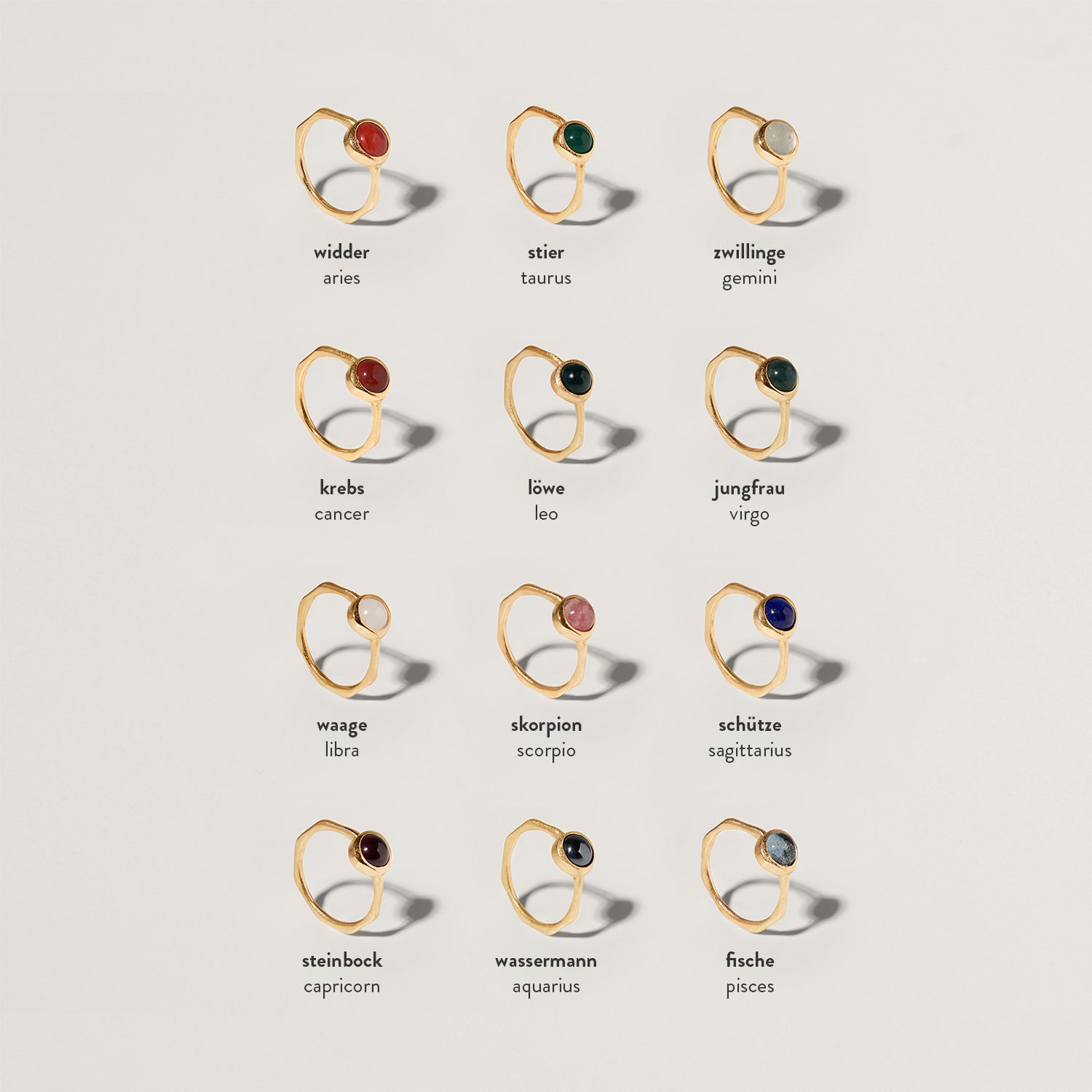 Zodiac Birthstone Ring | 585 Gold