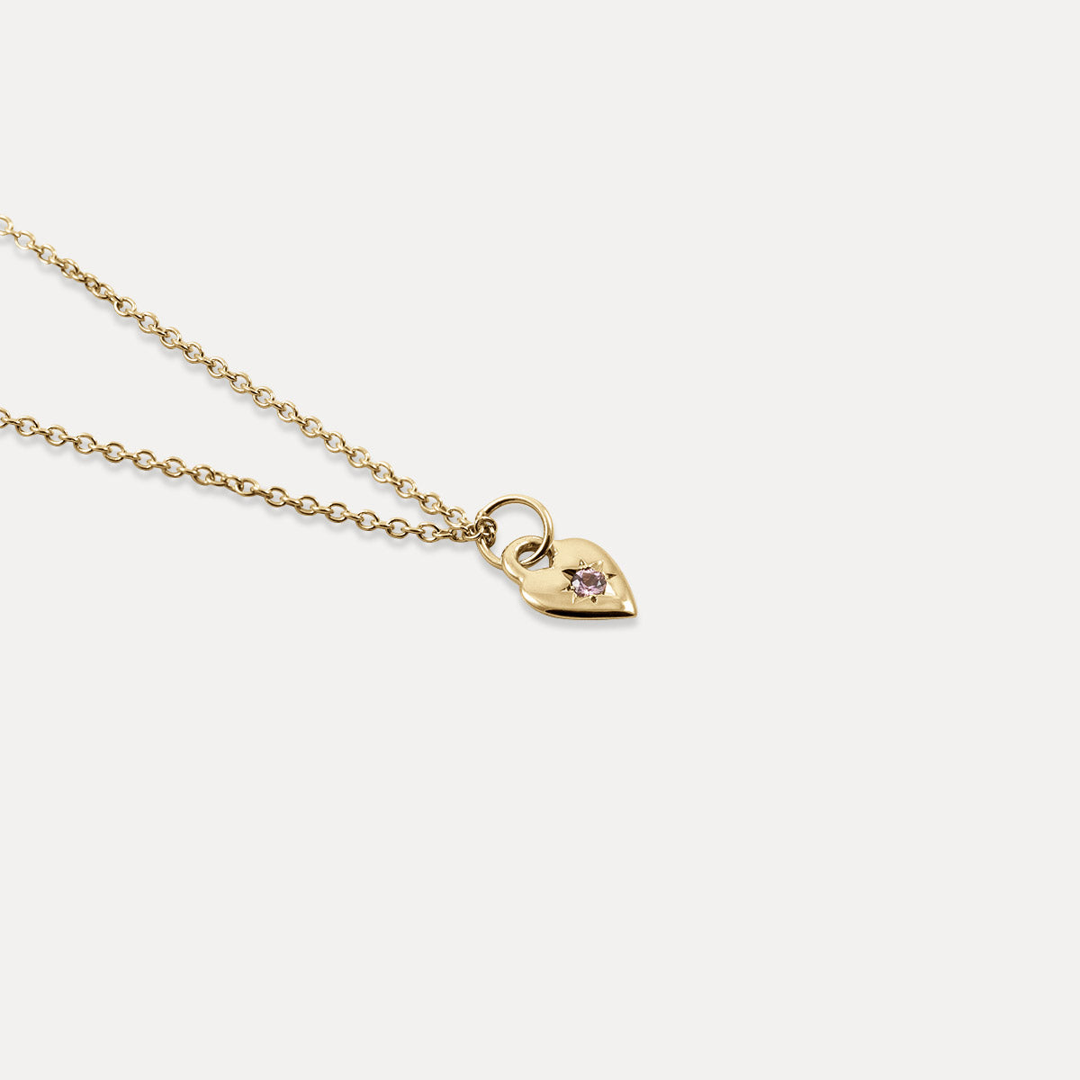 Rosa Turmalin Heart Kette | 585 Gold