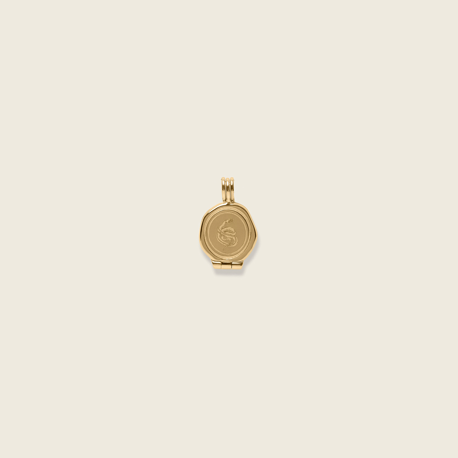Snake Seal Medaillon Anhänger | 585 Gold