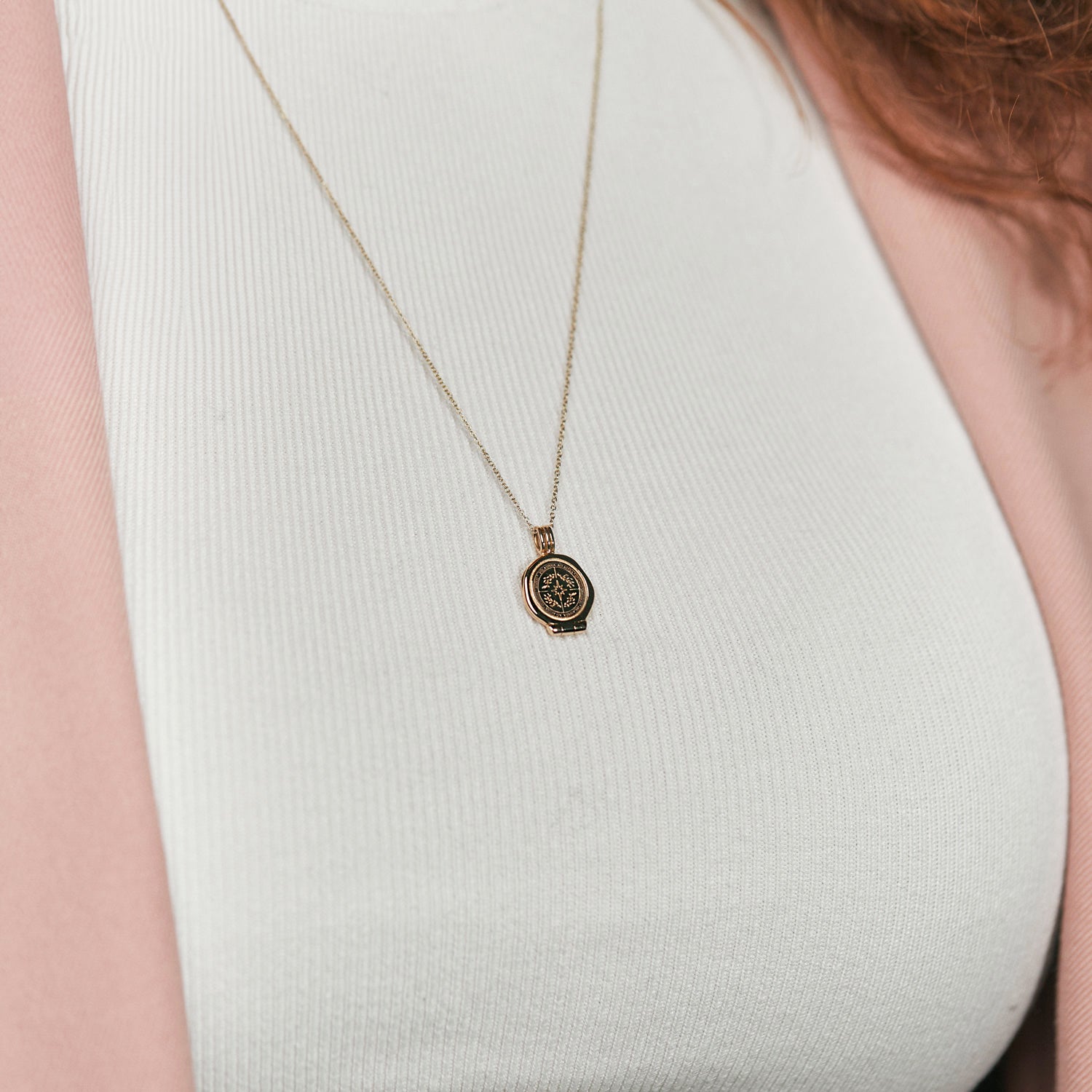 Ad Astra Seal Medaillon Kette | 585 Gold