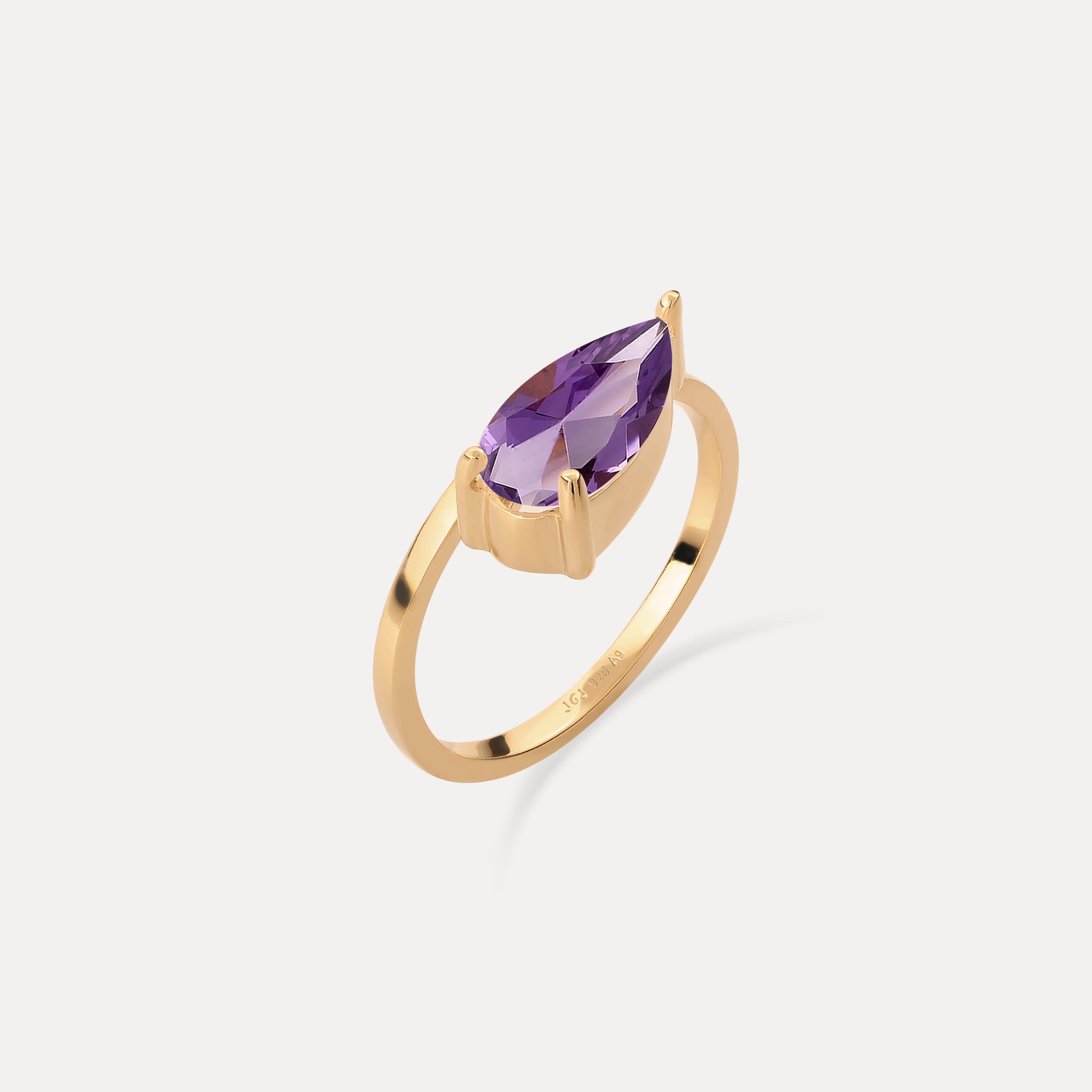 Amethyst Balance Drop Ring