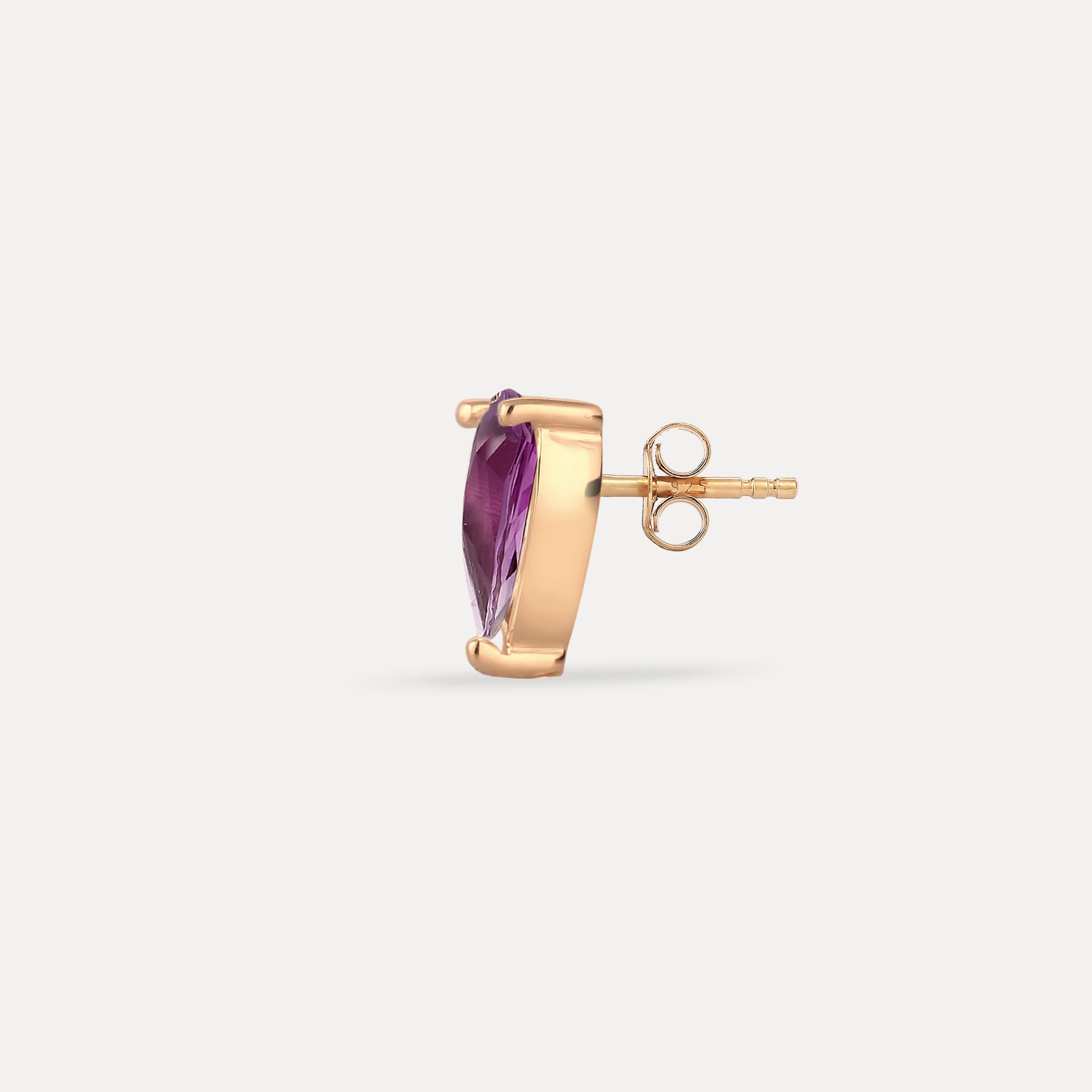 Amethyst Balance Drop Ohrstecker Ohrringe - Single | 585 Gold