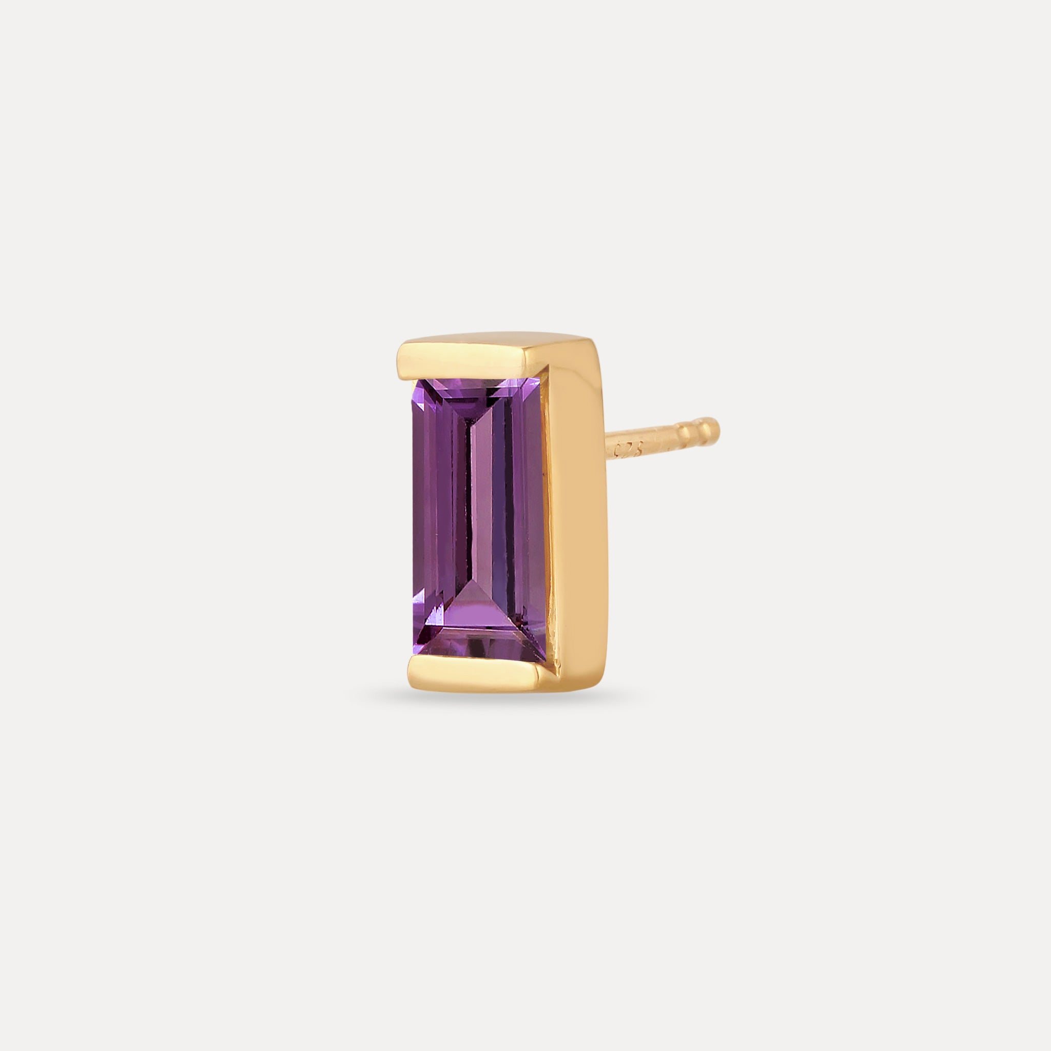 Amethyst Balance Baguette Ohrstecker Ohrringe - Single
