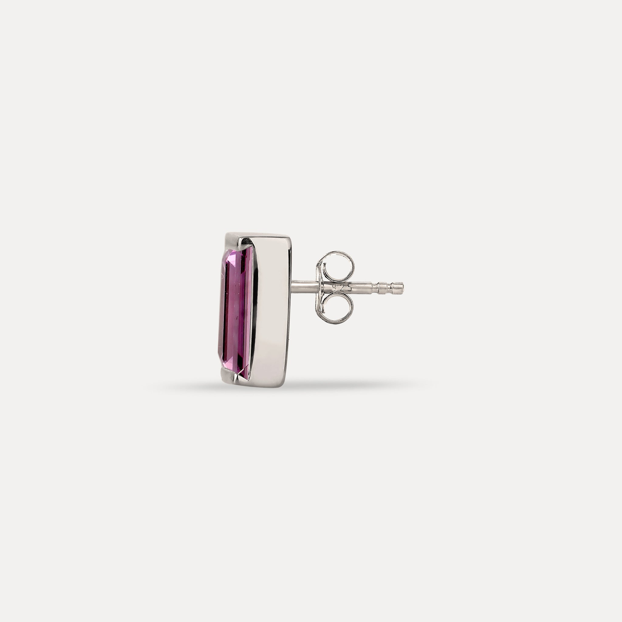Amethyst Balance Baguette Ohrstecker Ohrringe - Single