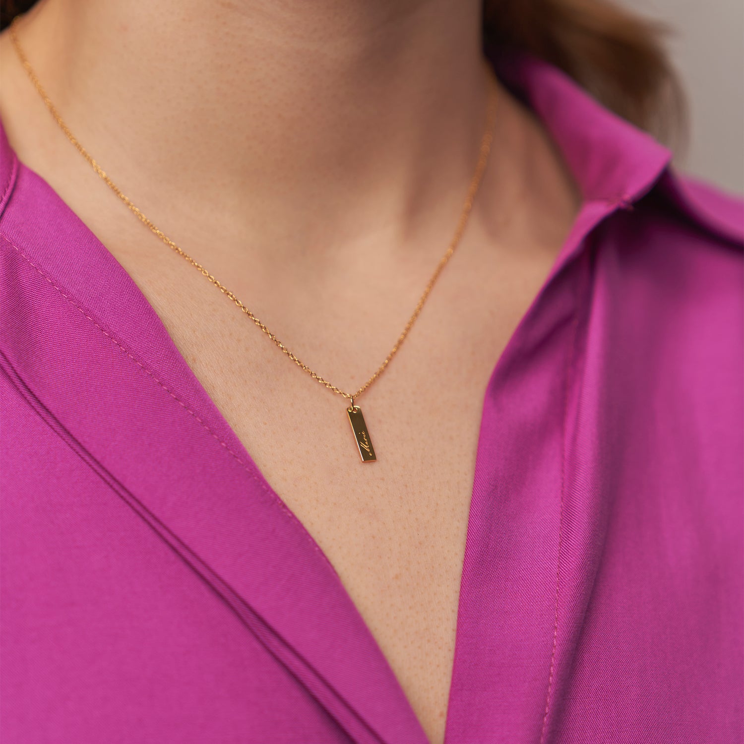 Engravable Bar Anhänger | 585 Gold
