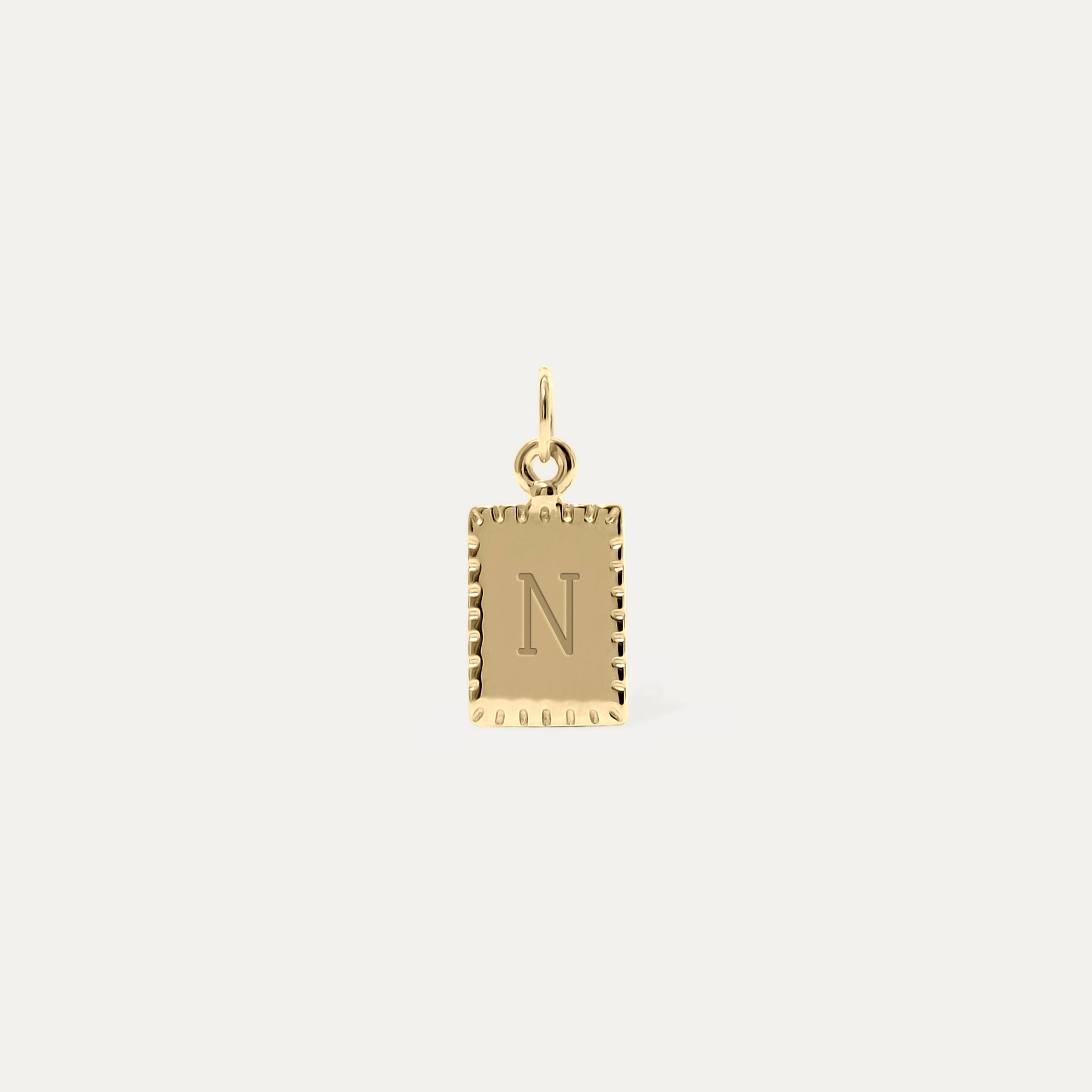 Engravable Biscuit Tag Anhänger Square | 585 Gold