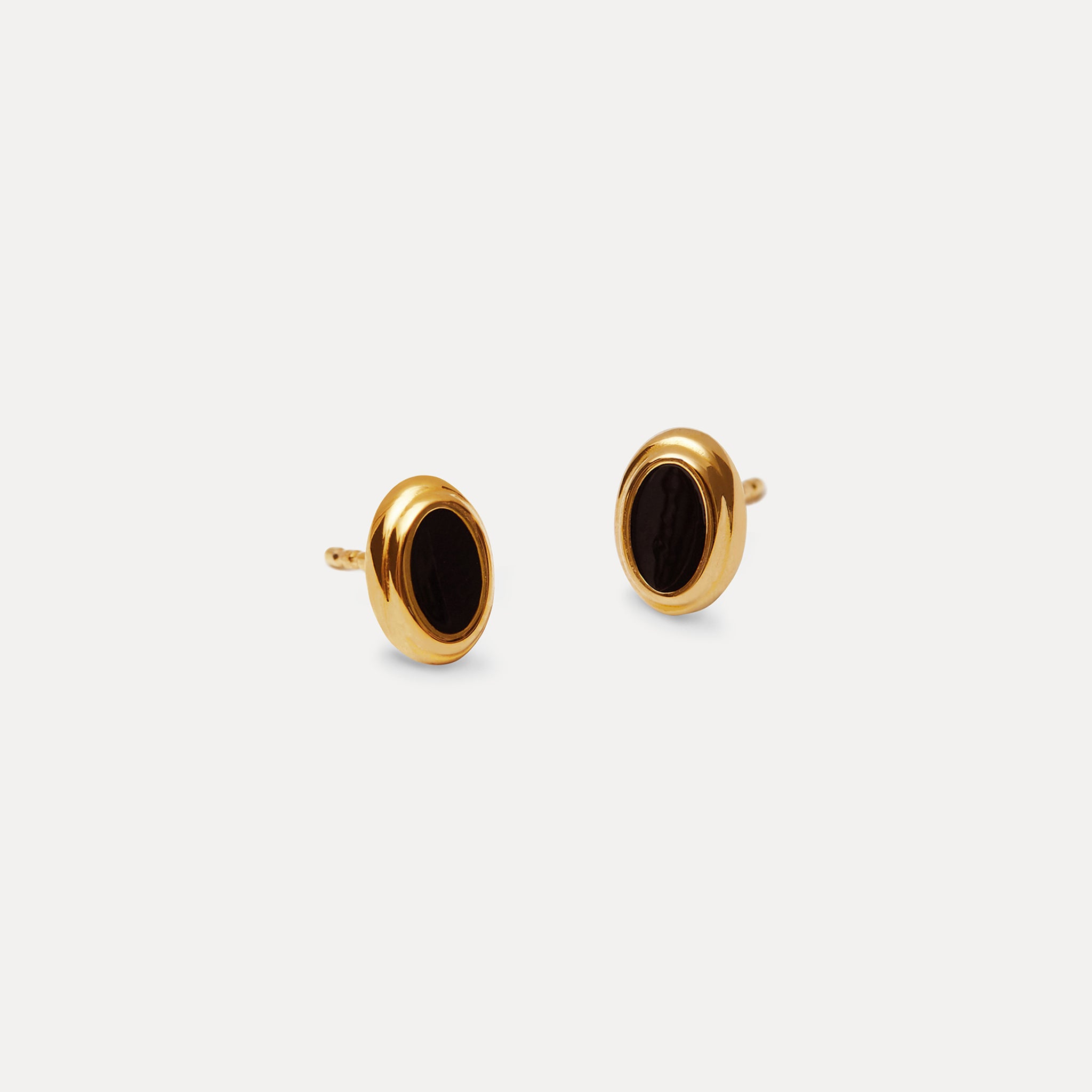 Schwarz Enamel Ohrstecker Ohrringe