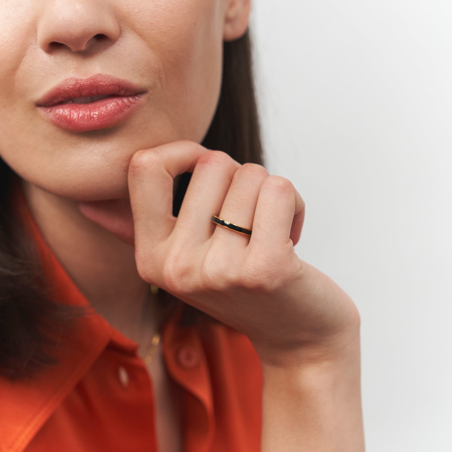 Schwarz Enamel Ring