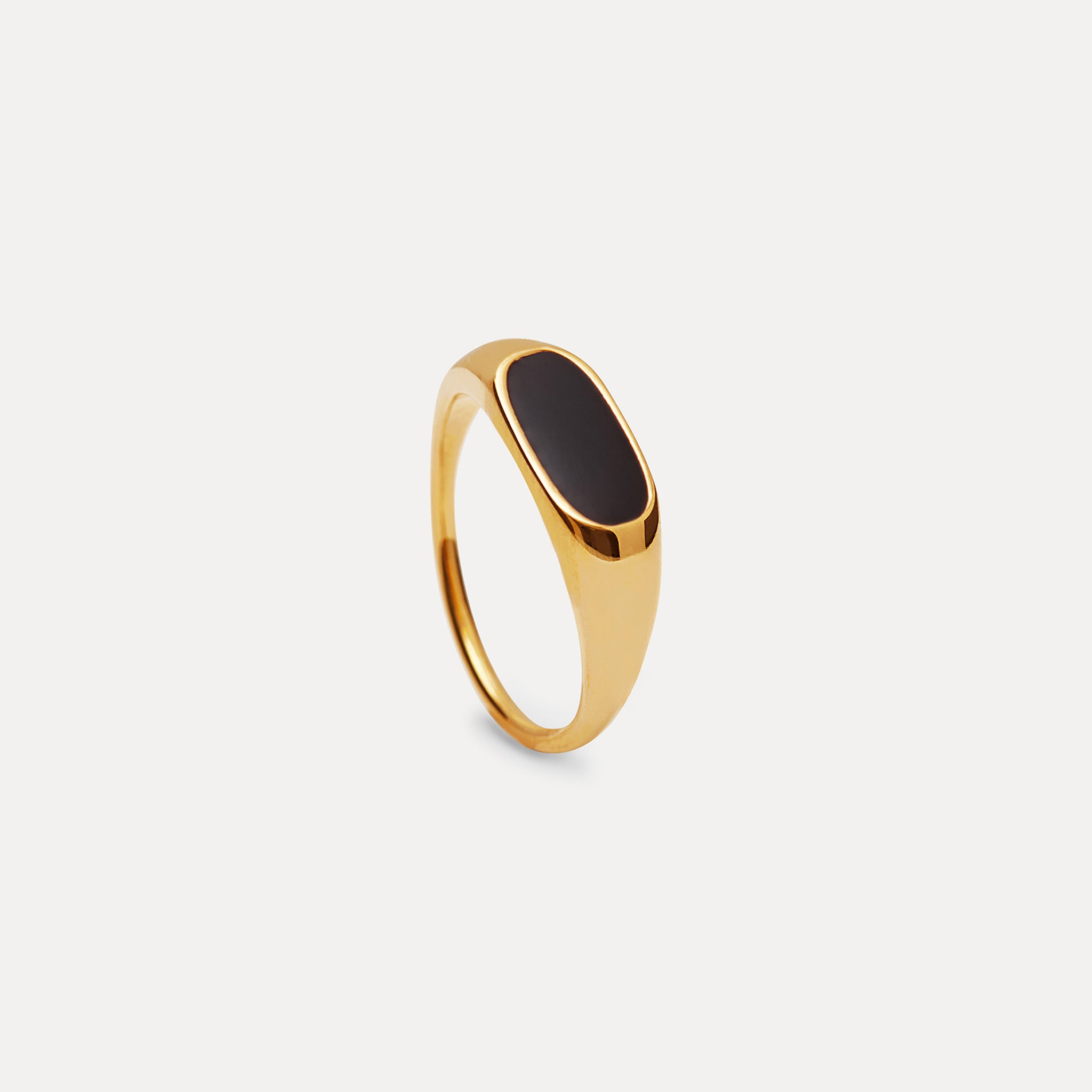 Bombé Bold Enamel Ring Schwarz