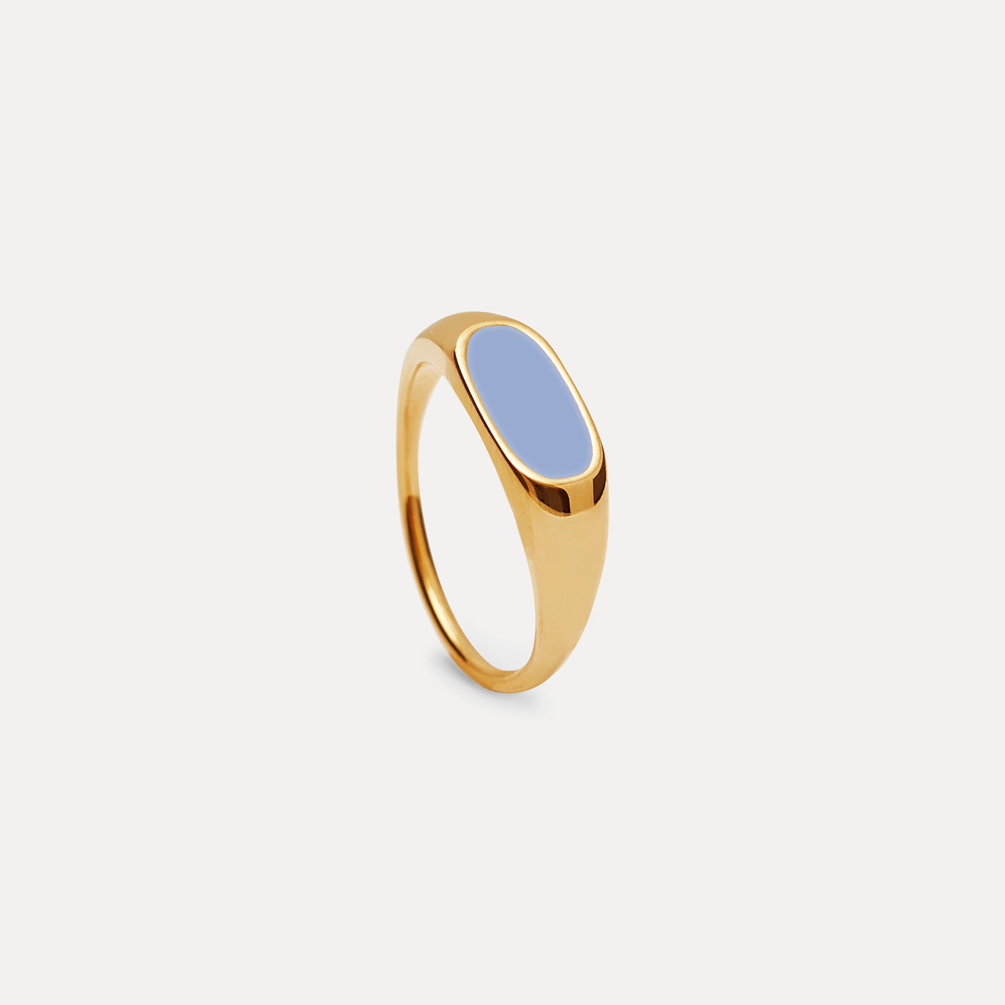 Bombé Bold Enamel Ring Bleichblau