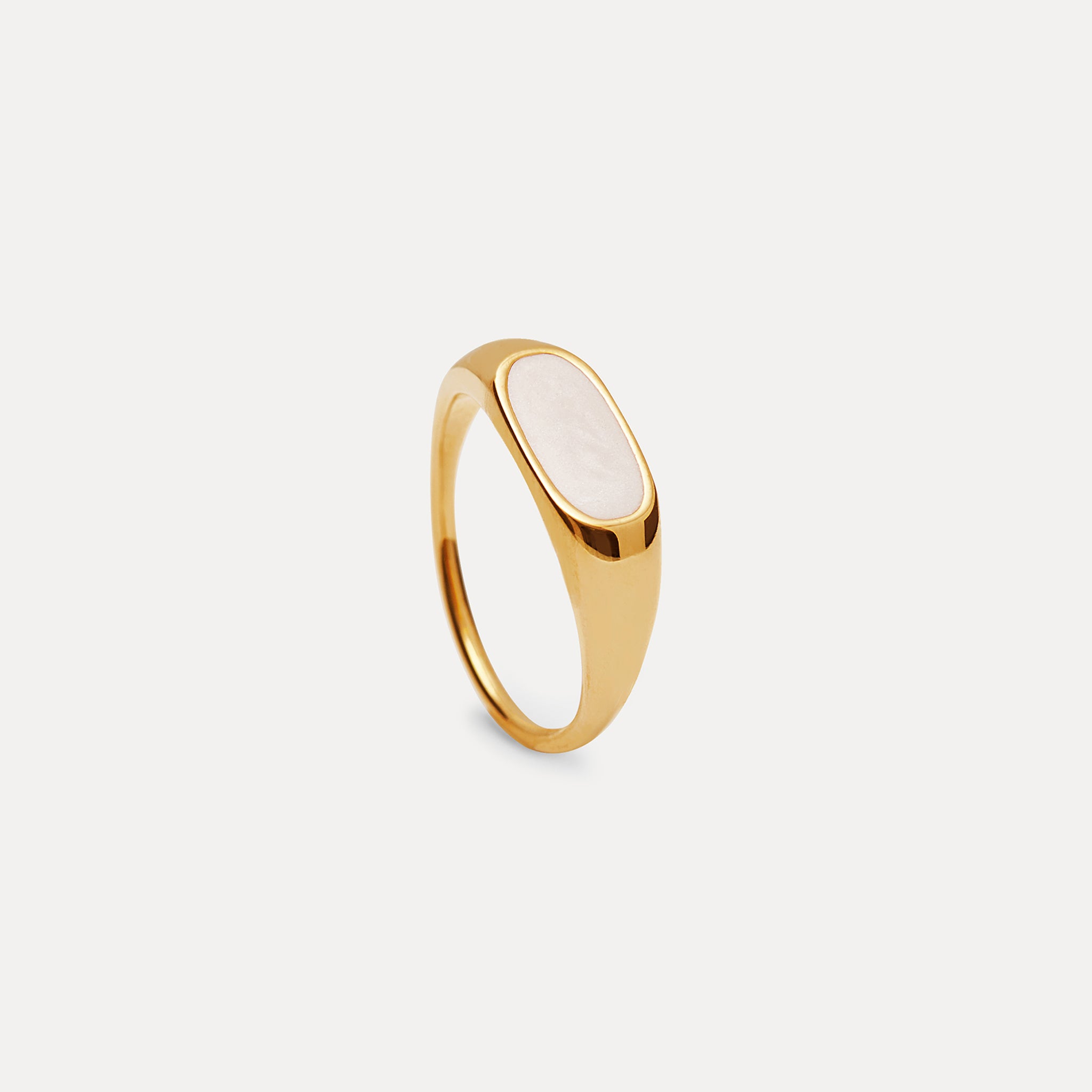 Perlenweiß Enamel Bombé Bold Ring