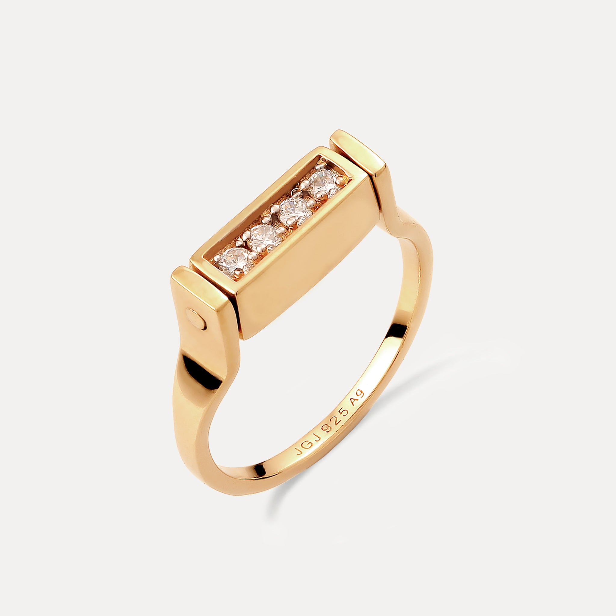 Saphir Engravable Brick Flip Ring
