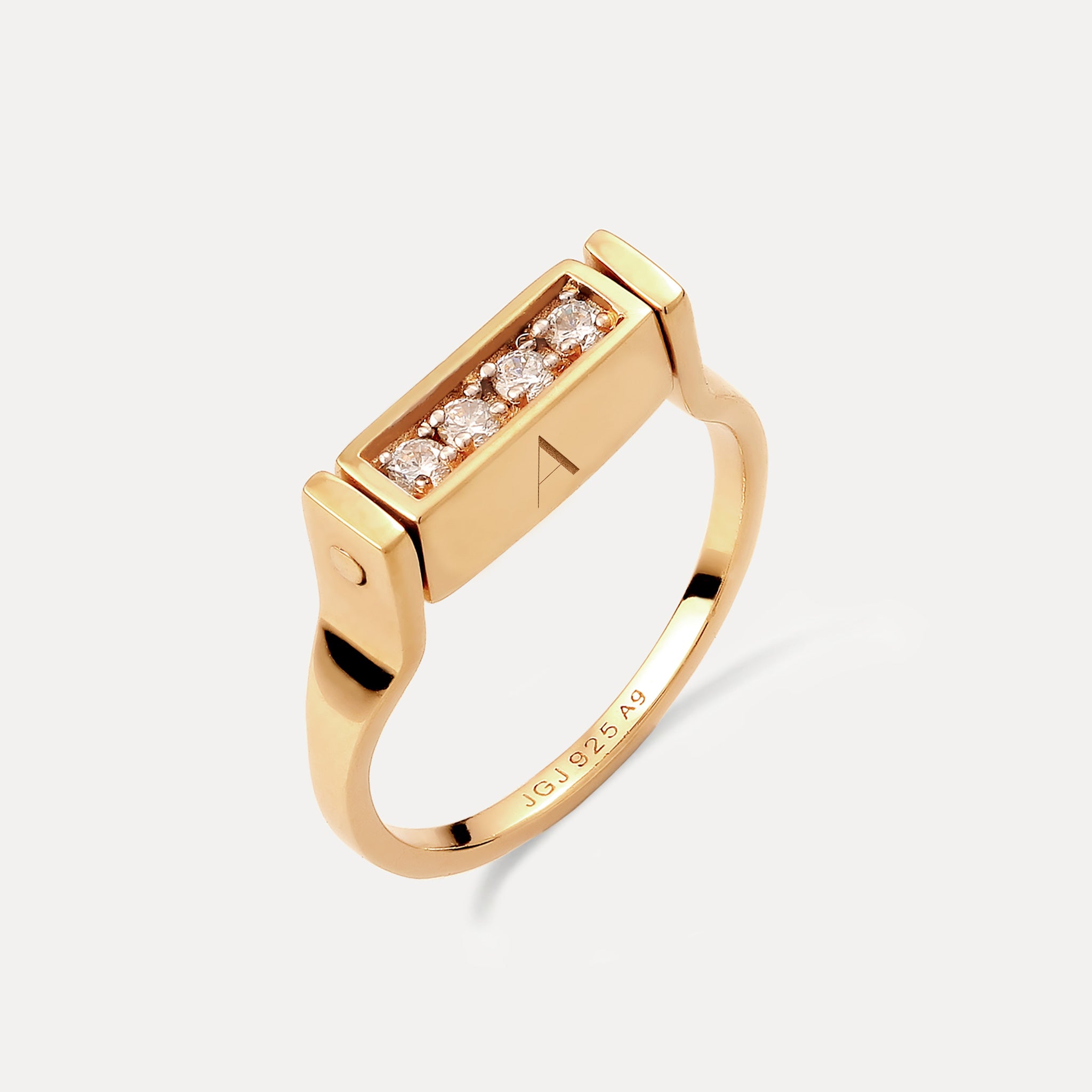 Saphir Engravable Brick Flip Ring