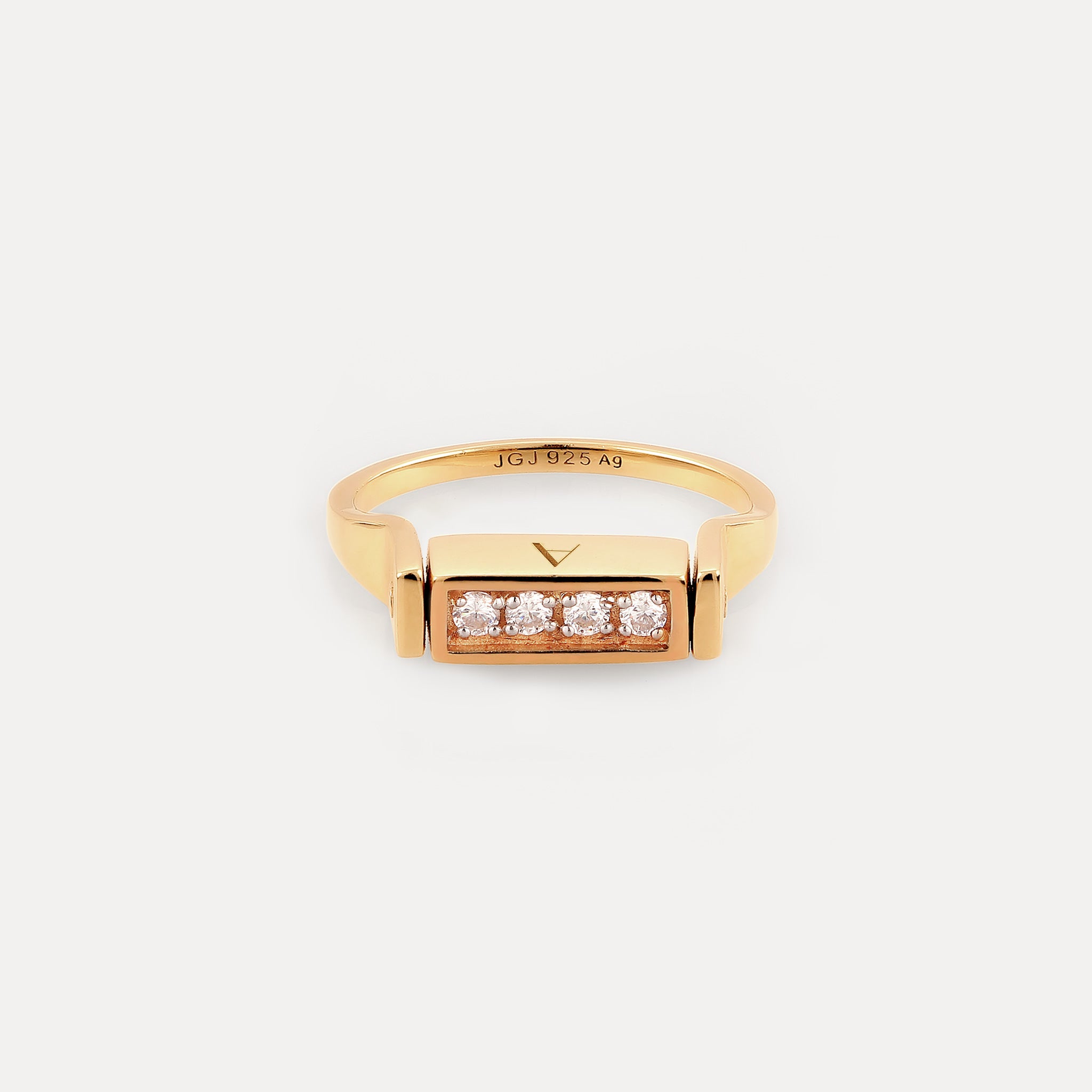 Saphir Engravable Brick Flip Ring